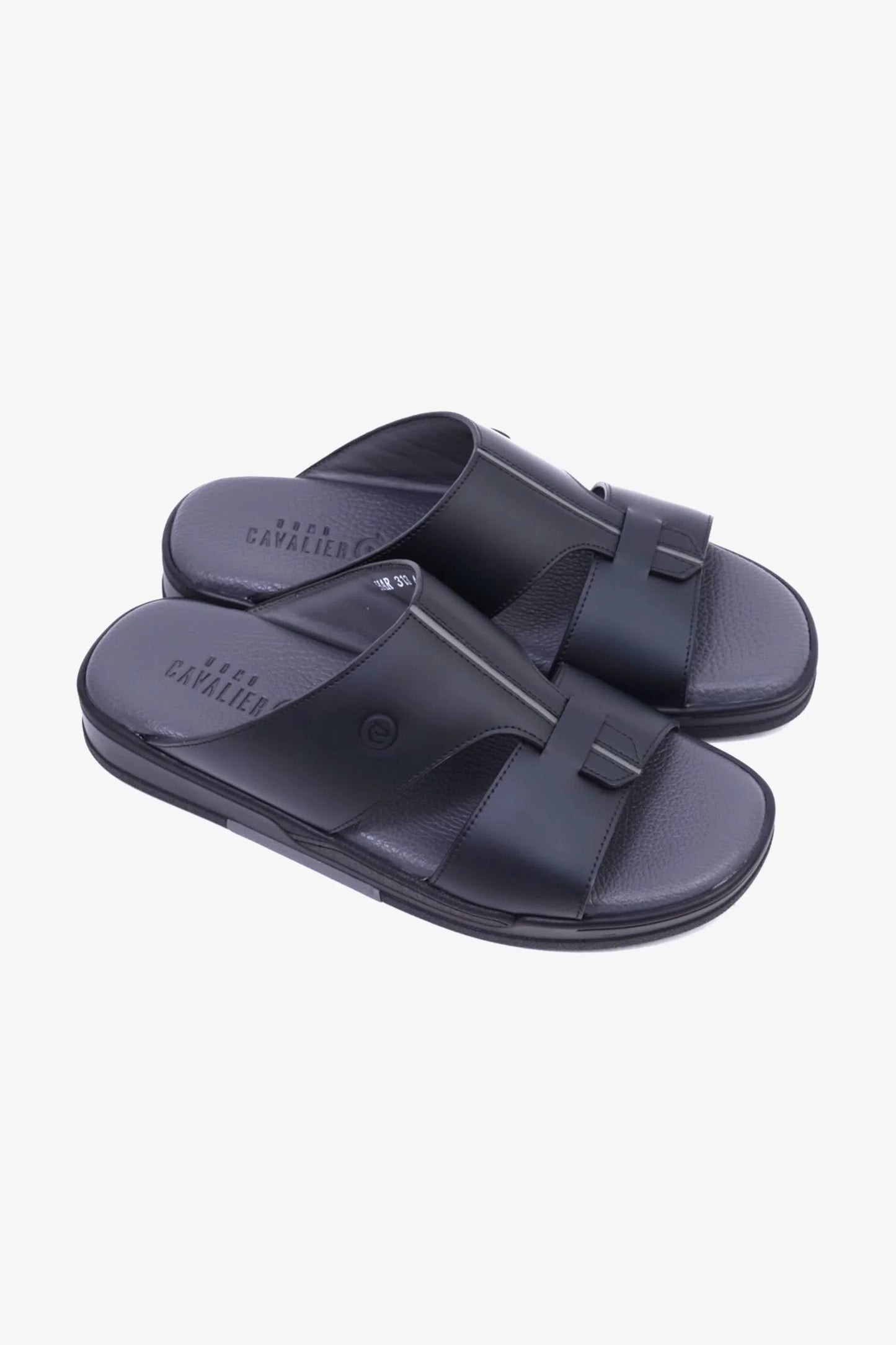 Cavalier Uomo Men's Cut-Out Leather Sandals Black MSDCVHAR313