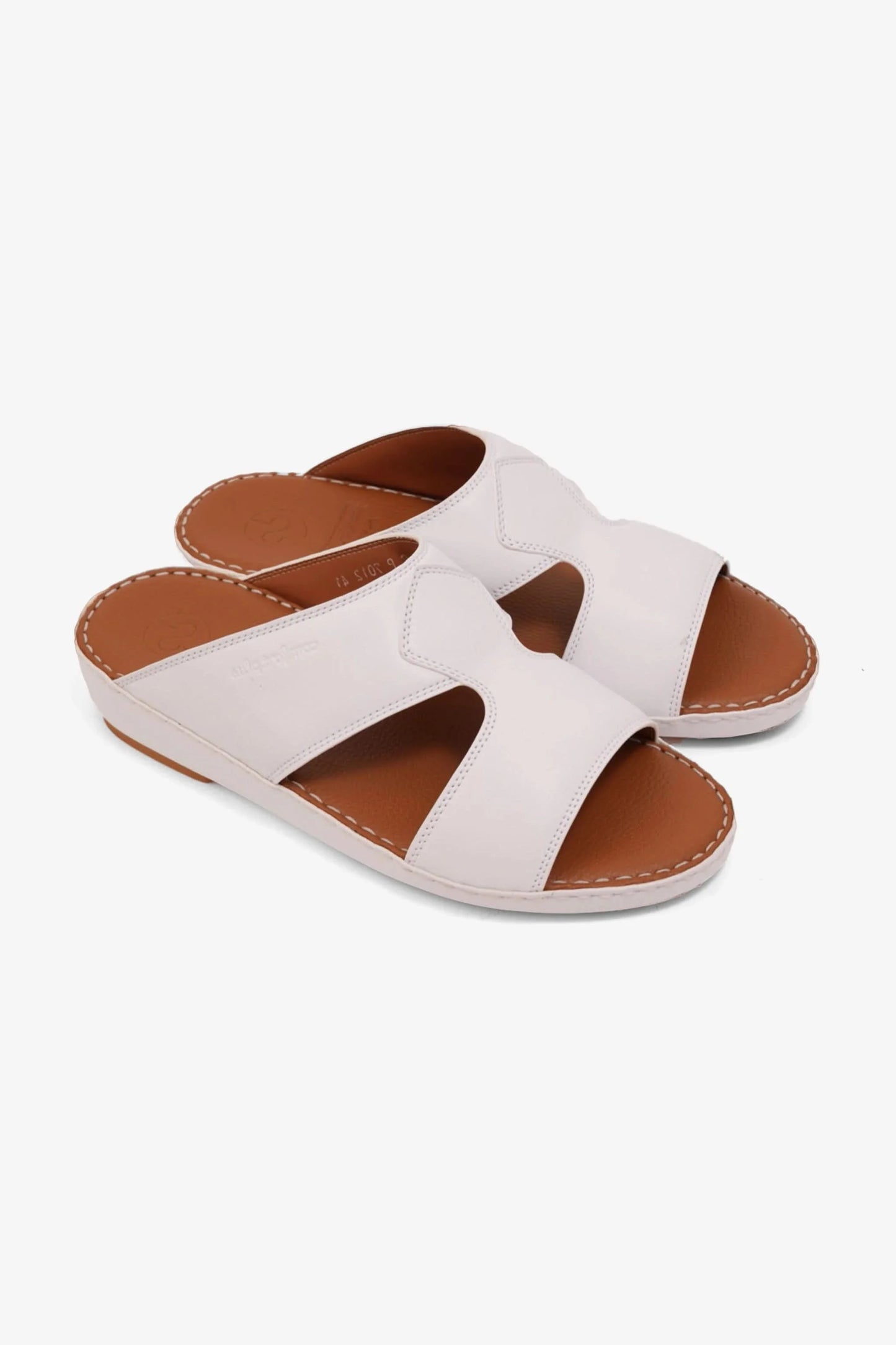 Comfort Plus Men's Luxurious Leather Sandals White MSDCP7012