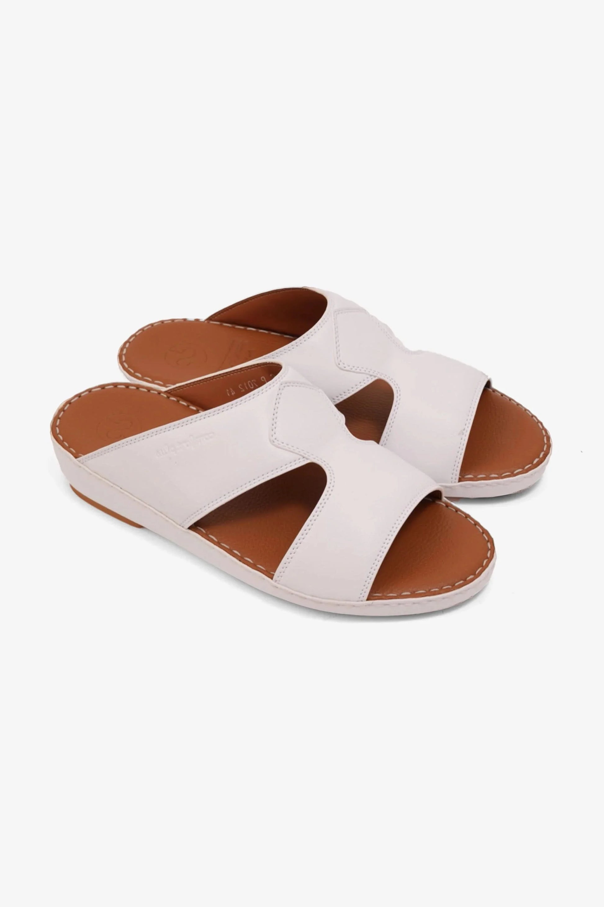 Comfort Plus Men's Luxurious Leather Sandals White MSDCP7012
