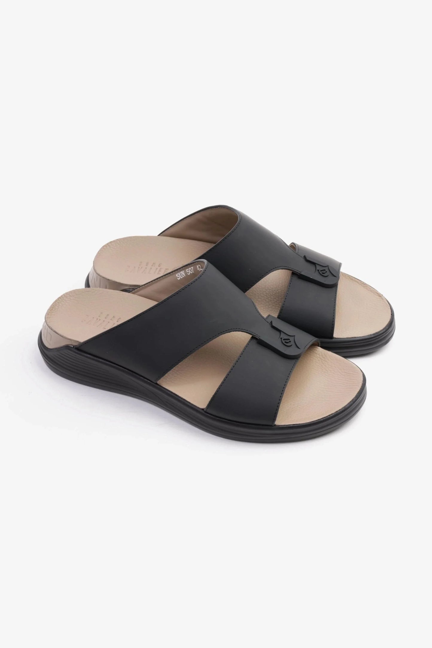 Cavalier Uomo Men's Classic Arabic Sandals Black MSDCVSUN507