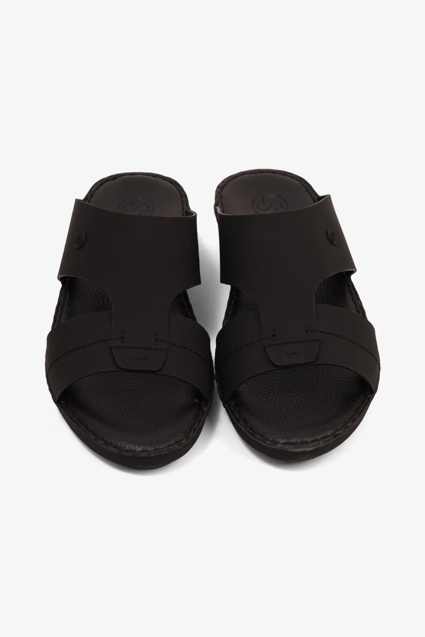 Comfort Plus Men's Matte Modern Leather Sandals Black MSDCP7015
