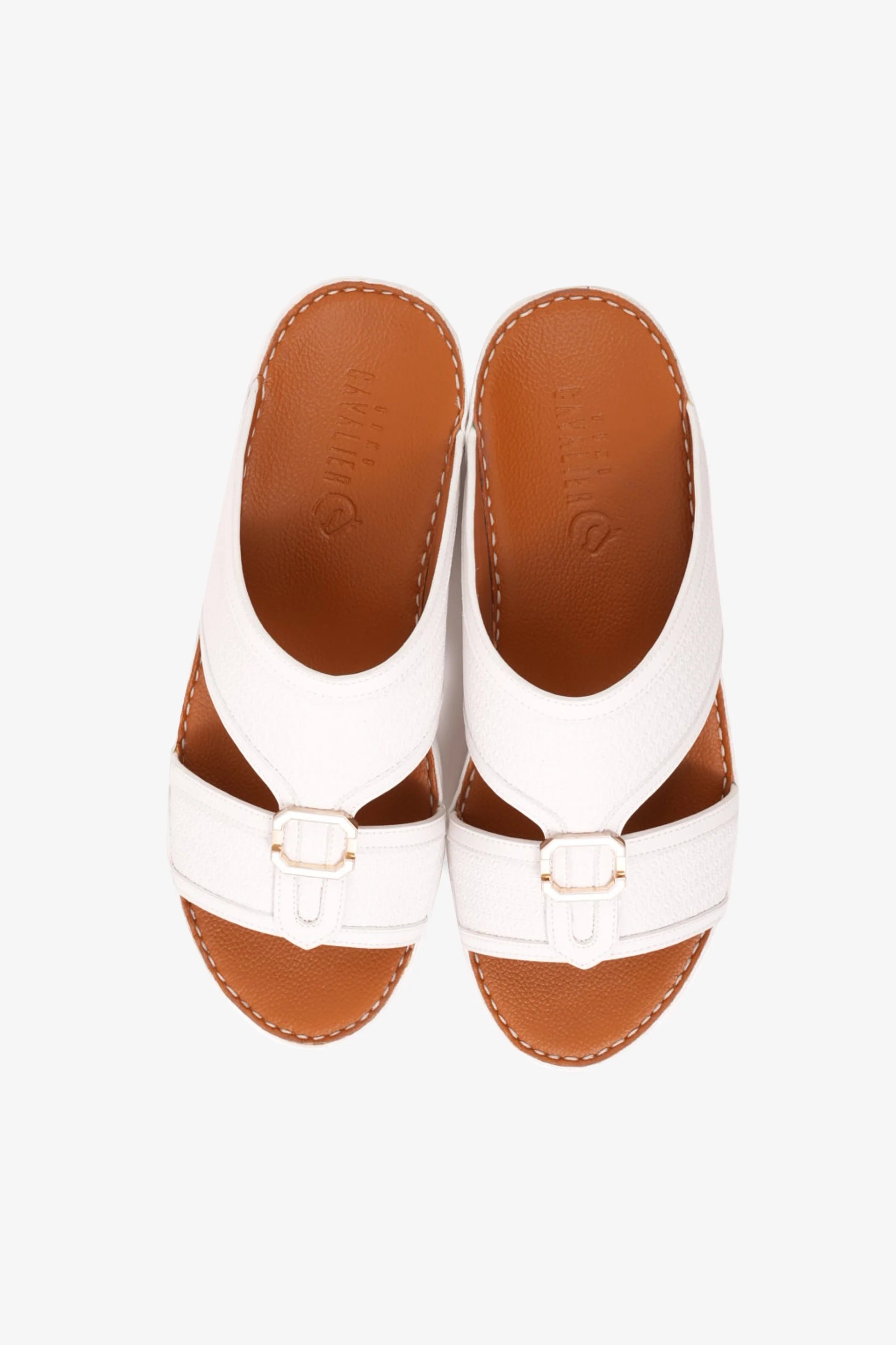Cavalier Uomo Men's Premium Arabic Sandals White MSDCV1119