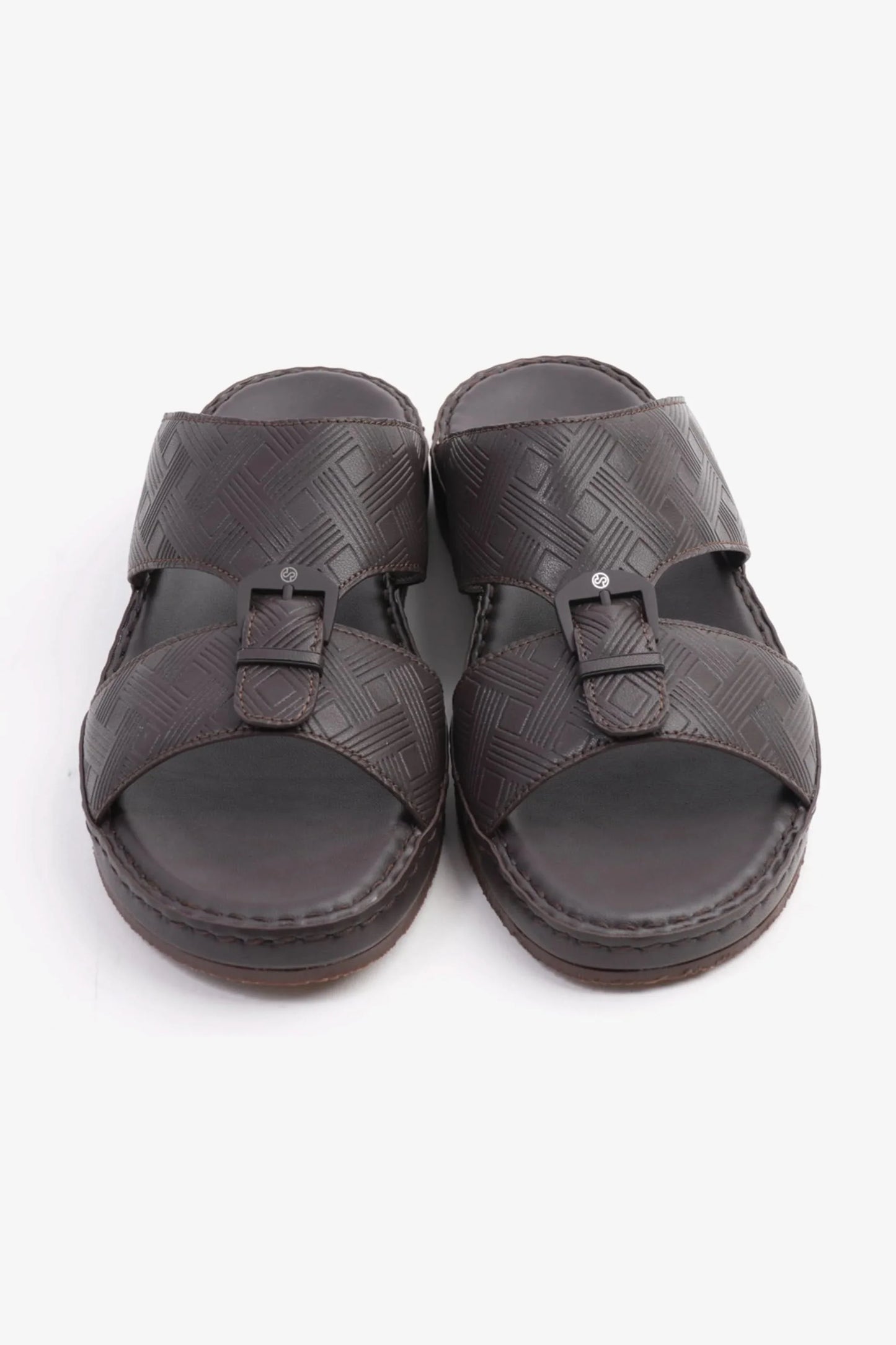 Comfort Plus Men's Embossed Arabic Leather Sandals Brown MSDCP3001
