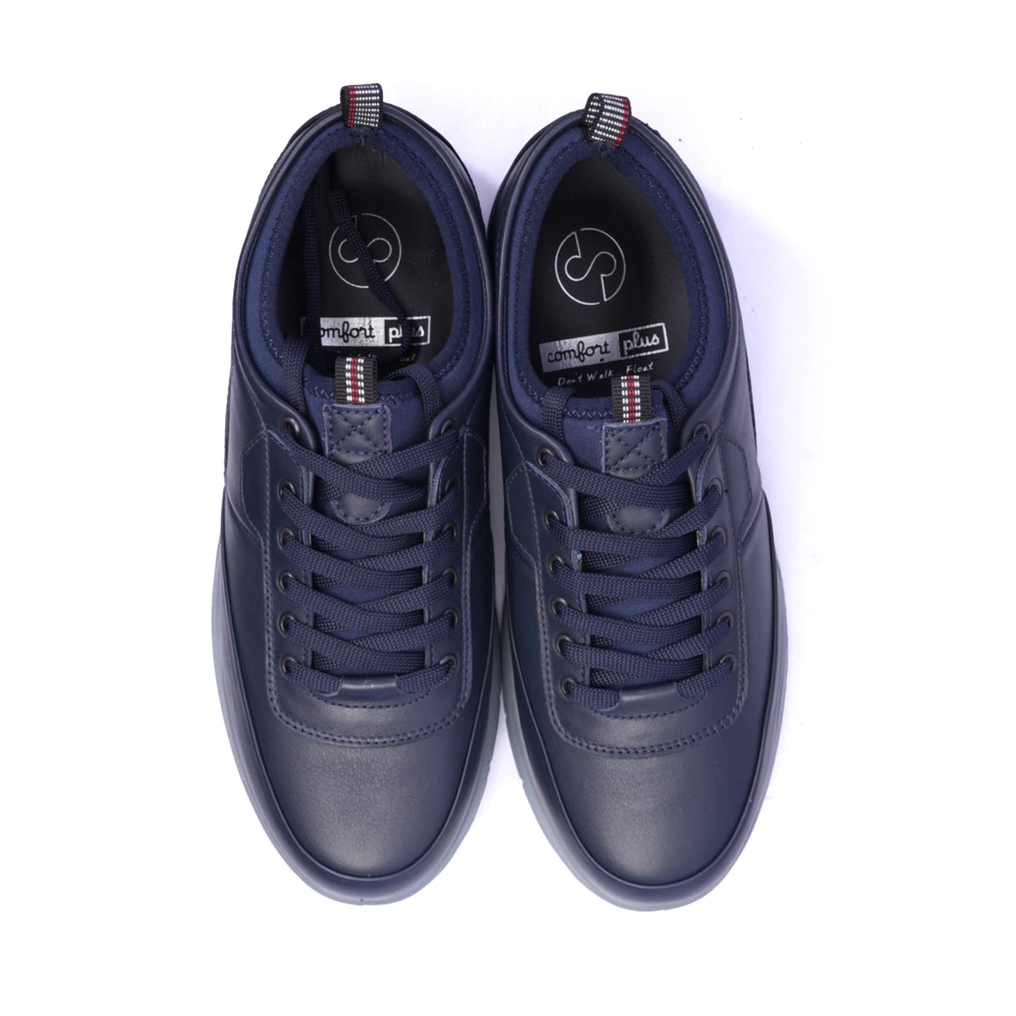 Comfort Plus Men's Stylish Leather Sneakers Navy