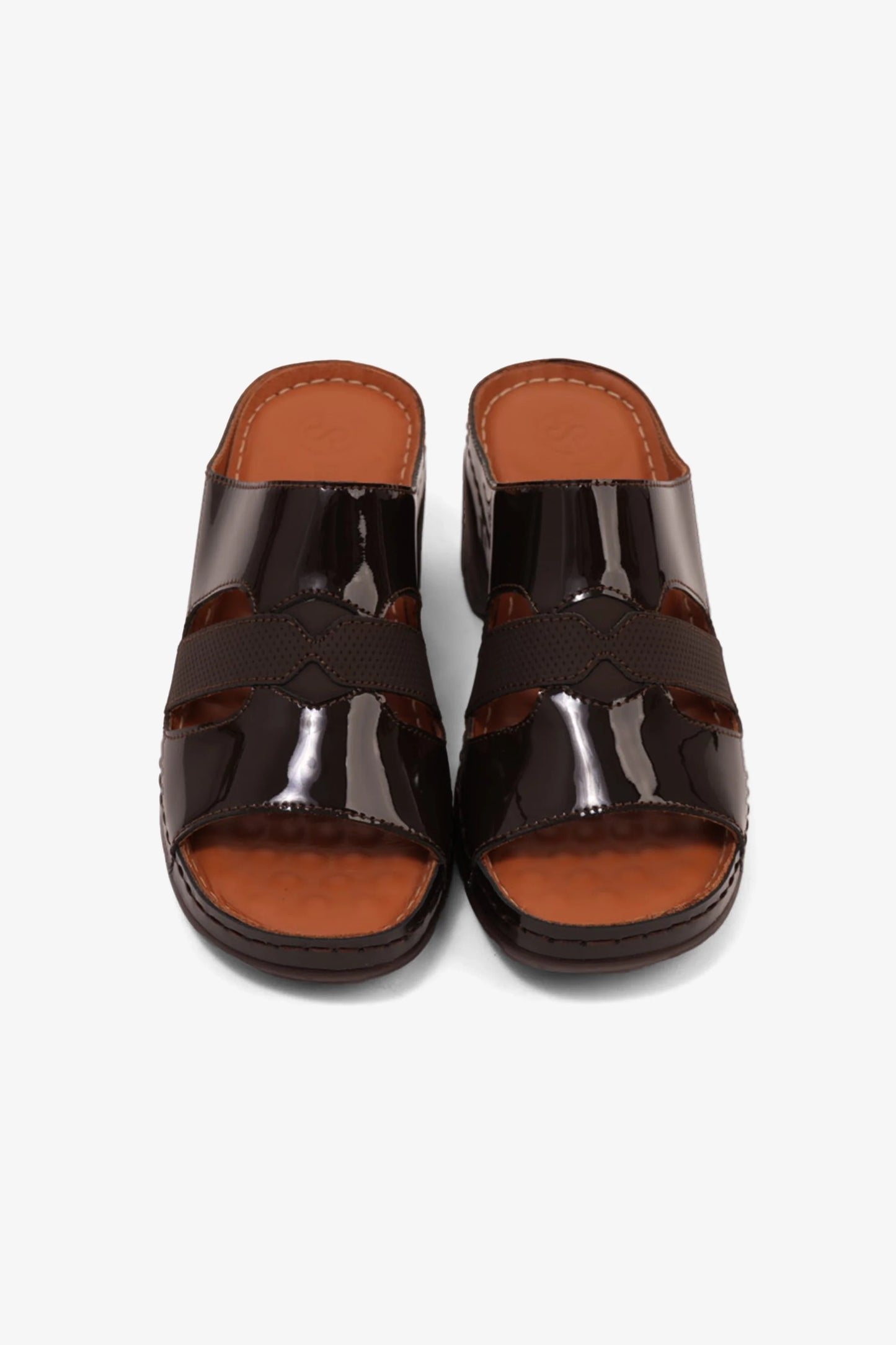 Comfort Plus Women's High Heel Arabic Sandals Brown GG115