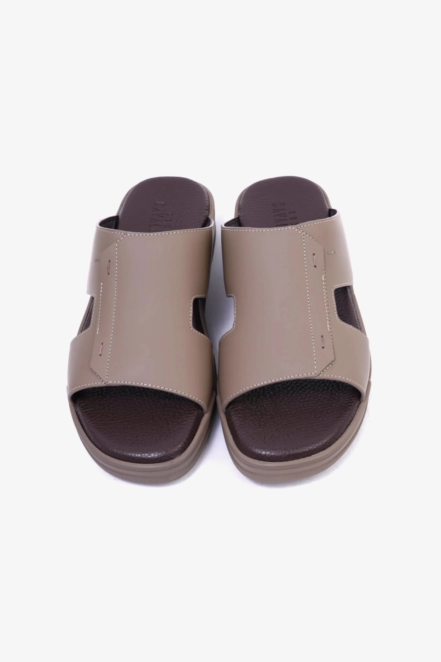 Cavalier Uomo Men's Leather Slide Sandals Stone MSDCVHAR312