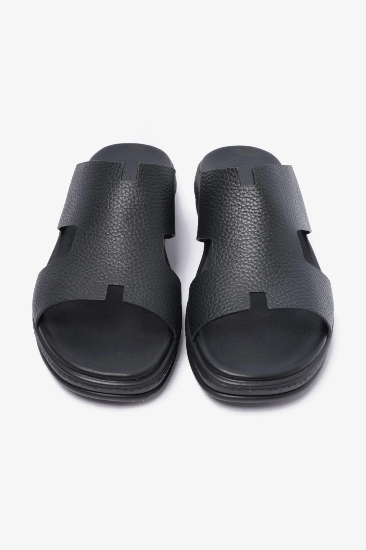 Comfort Plus Men's Classic Leather Sandals Black MSDCPD105