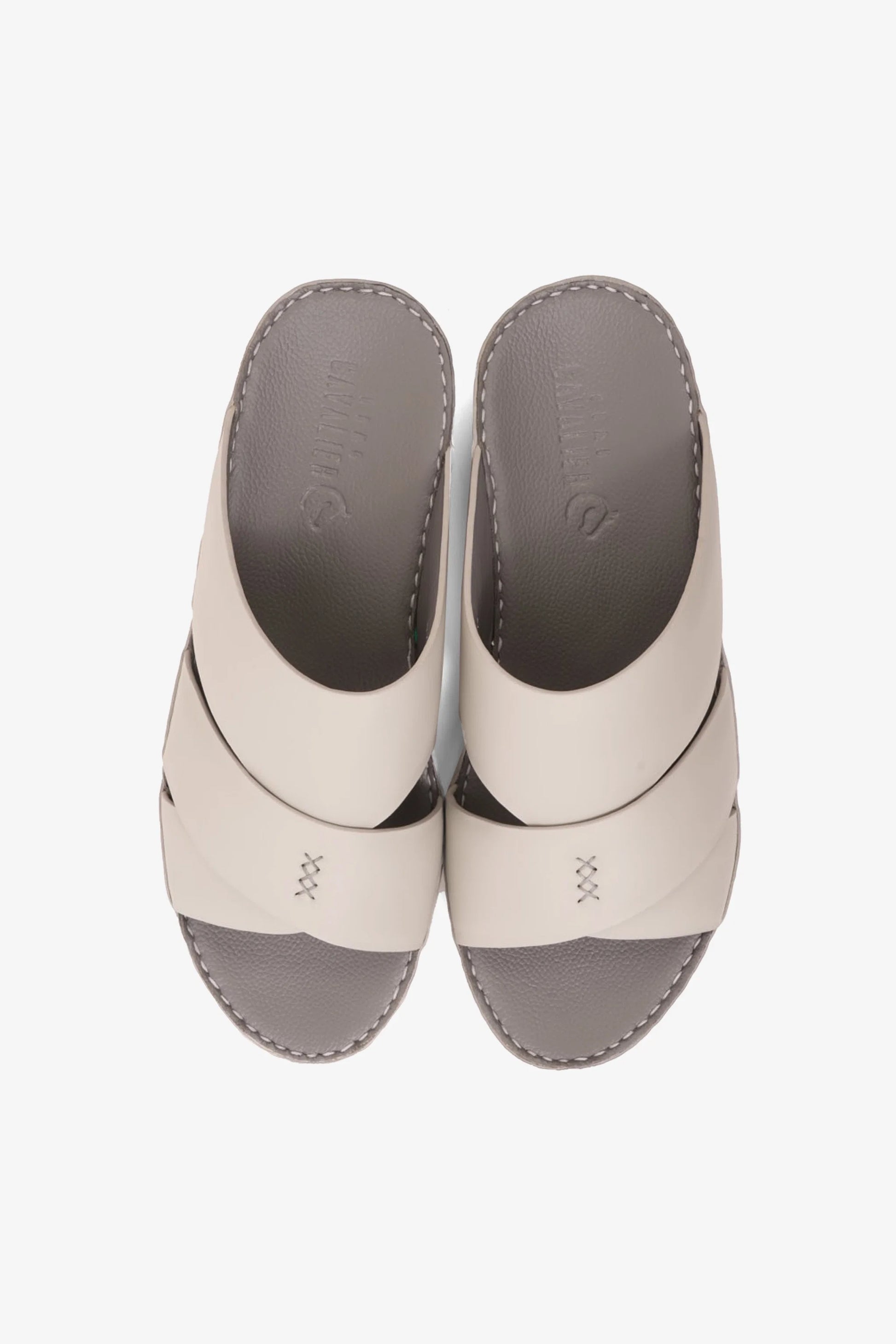 Cavalier Uomo Men's Elite Leather Arabic Sandals Light Grey MSDCV1120