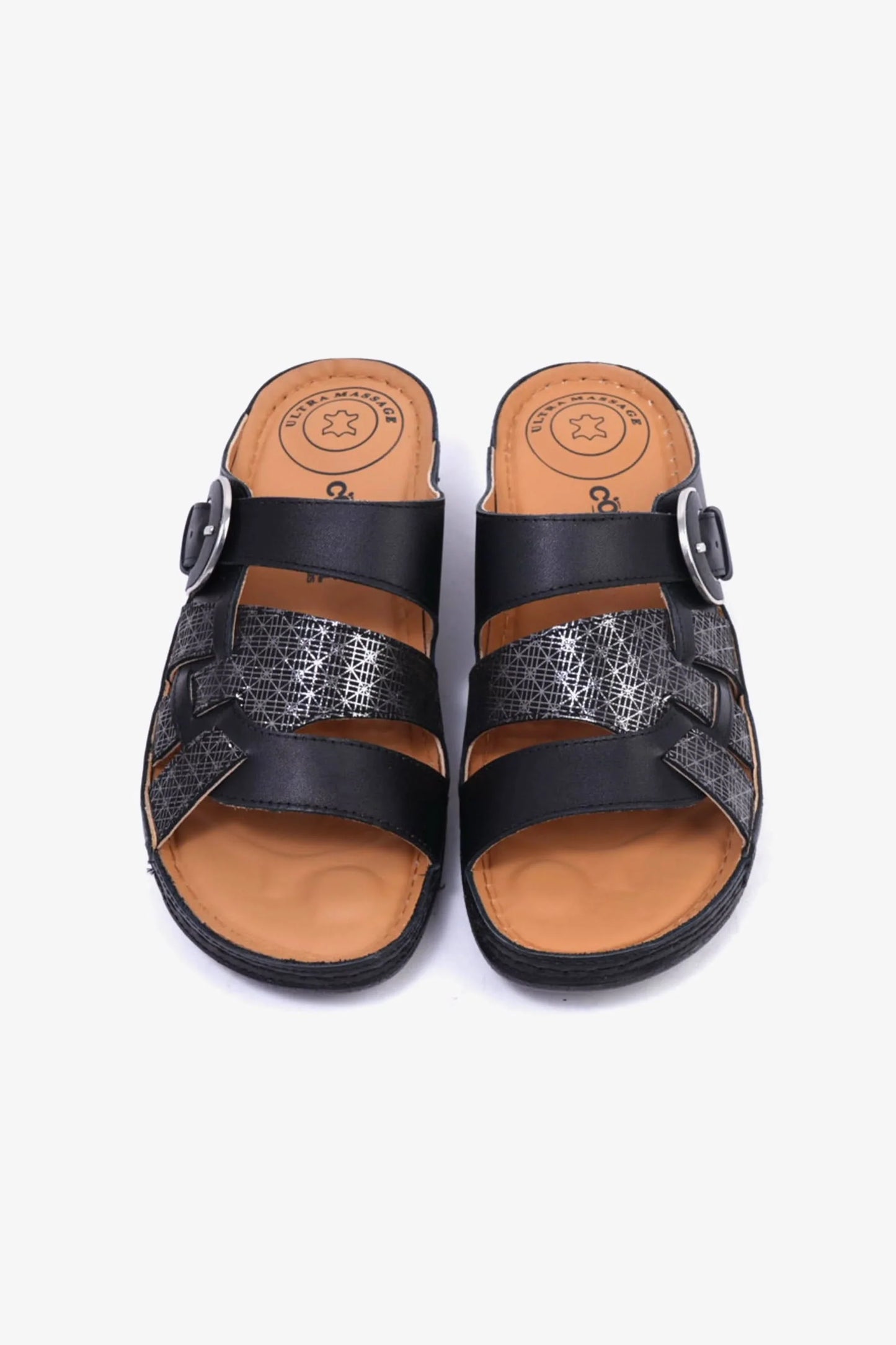 Comfort Plus Women's Mid Heel Sandals Black LSDCP584