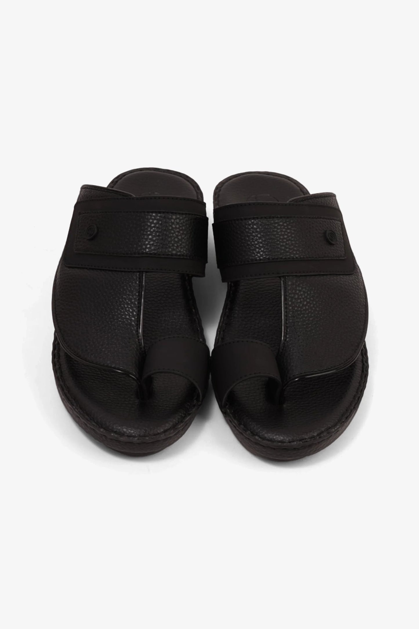 Comfort Plus Men's Footbed Leather Arabic Sandals Black MSDCP8011