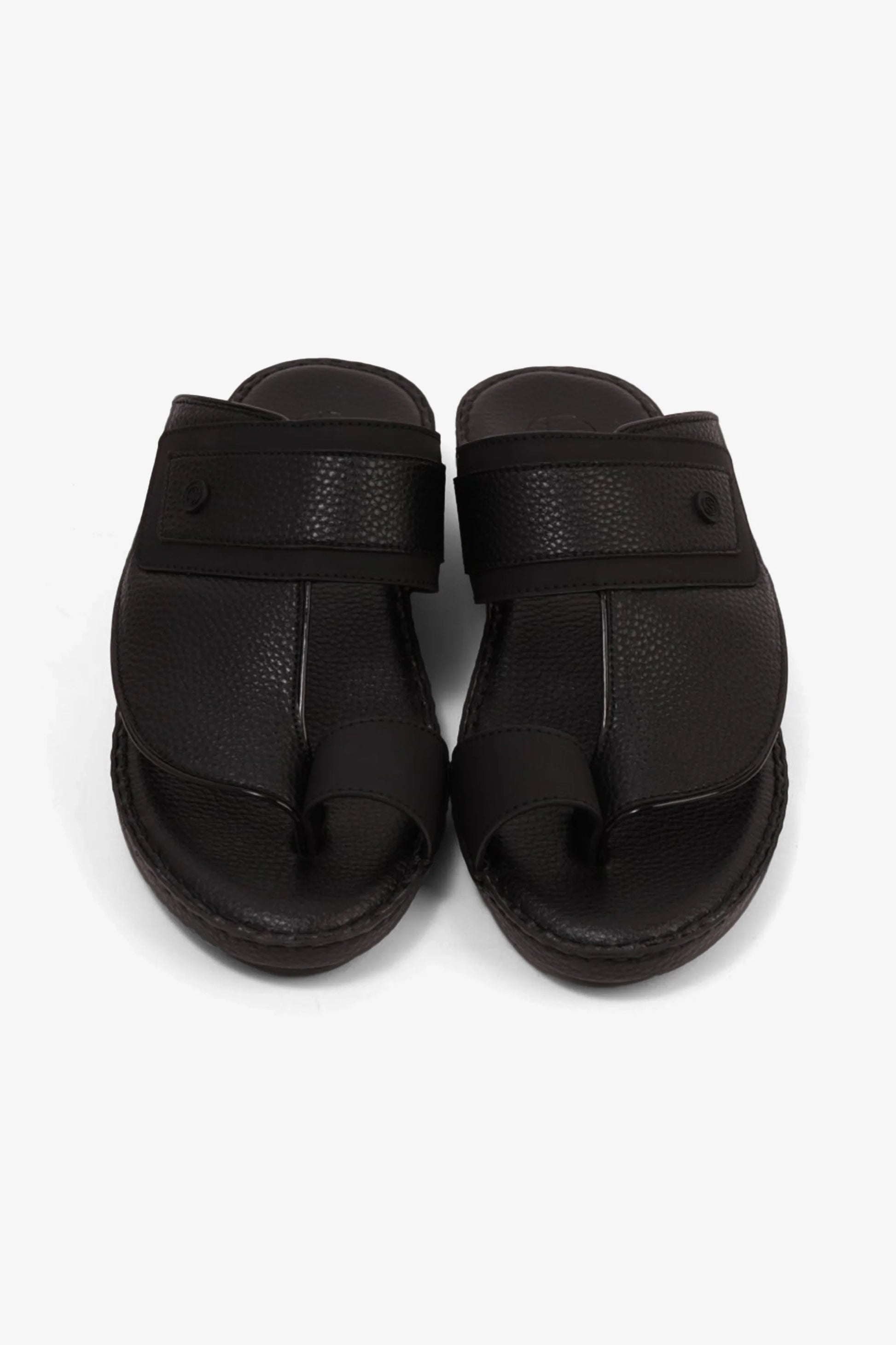 Comfort Plus Men's Footbed Leather Arabic Sandals Black MSDCP8011