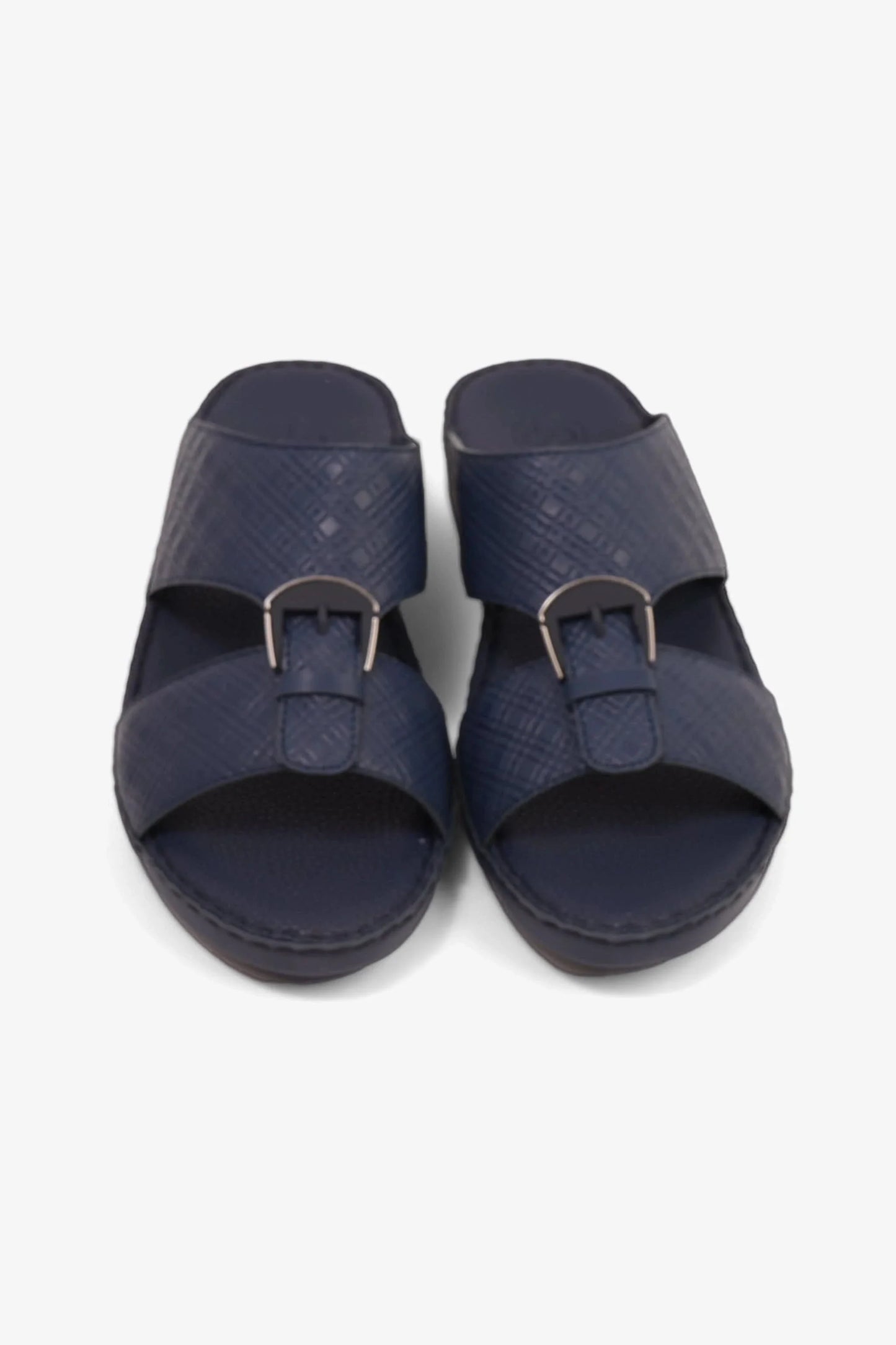 Comfort Plus Men's Cushioned Leather Slip-On Sandals Navy MSDCP7013