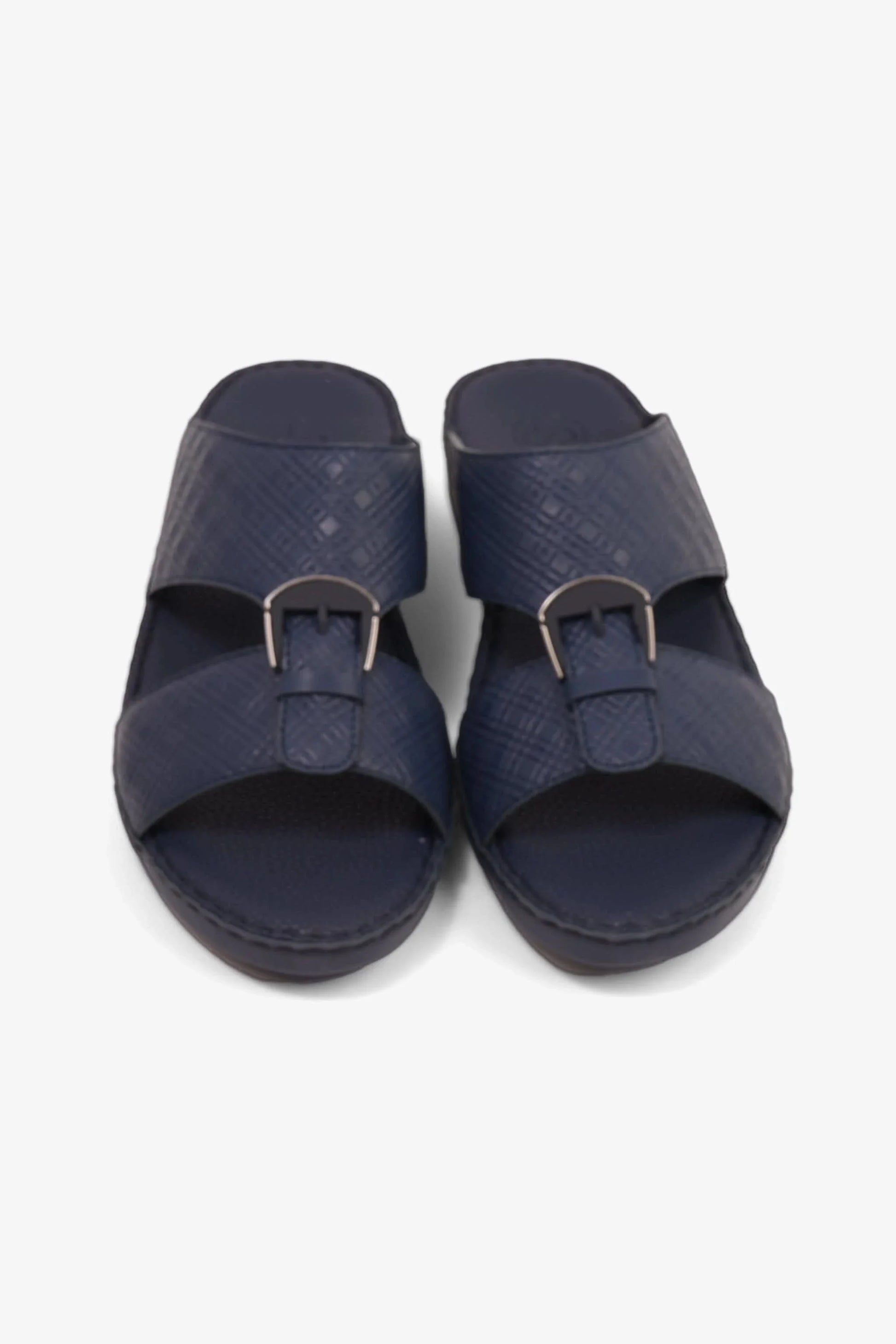 Comfort Plus Men's Cushioned Leather Slip-On Sandals Navy MSDCP7013