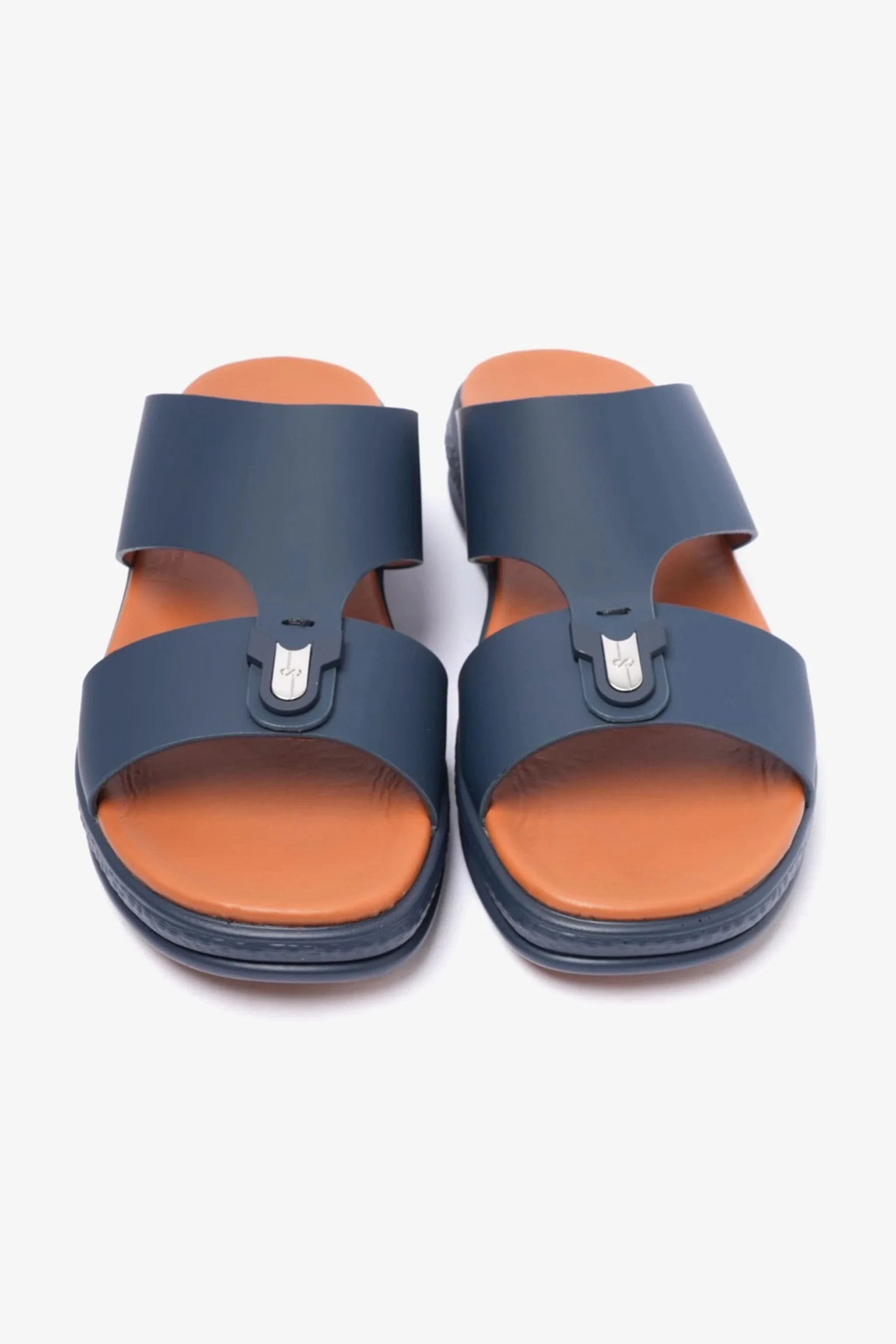 Comfort Plus Men's Buckle Leather Sandals Navy MSDCPD101