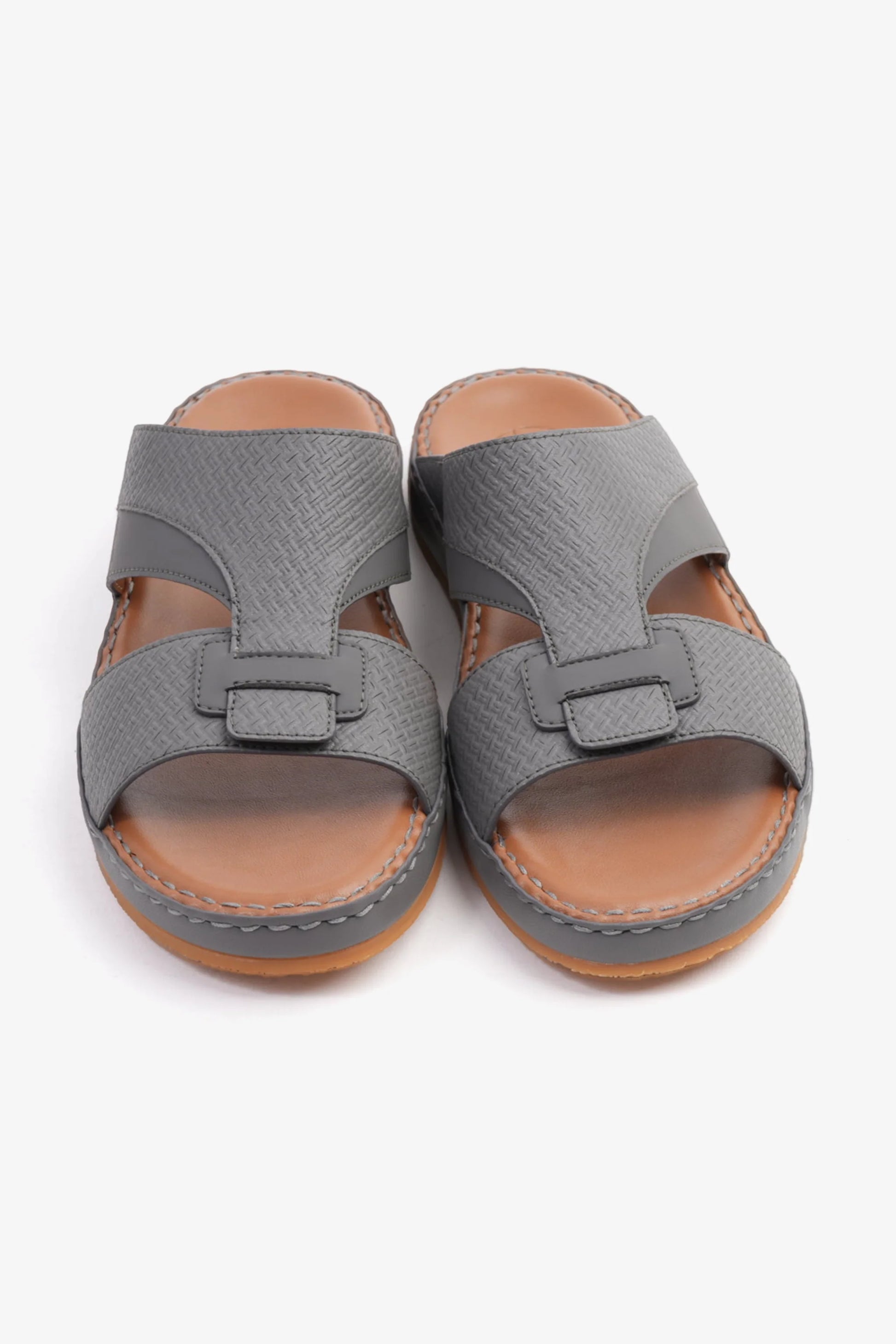 Comfort Plus Men's Genuine Leather Sandals Dark Grey MSDCP3006
