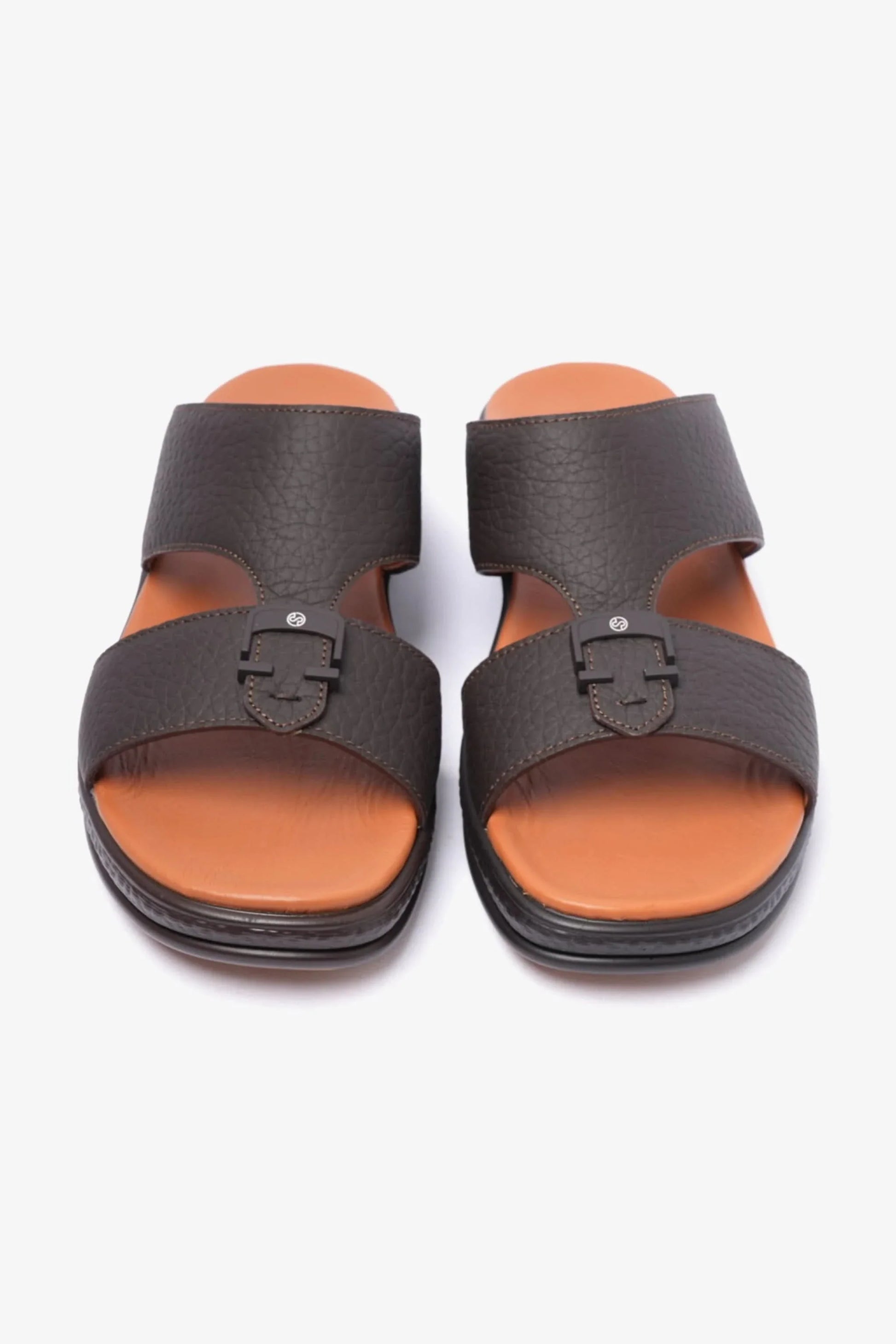 Comfort Plus Men's Stylish Trims Leather Sandals Black MSDCPD103