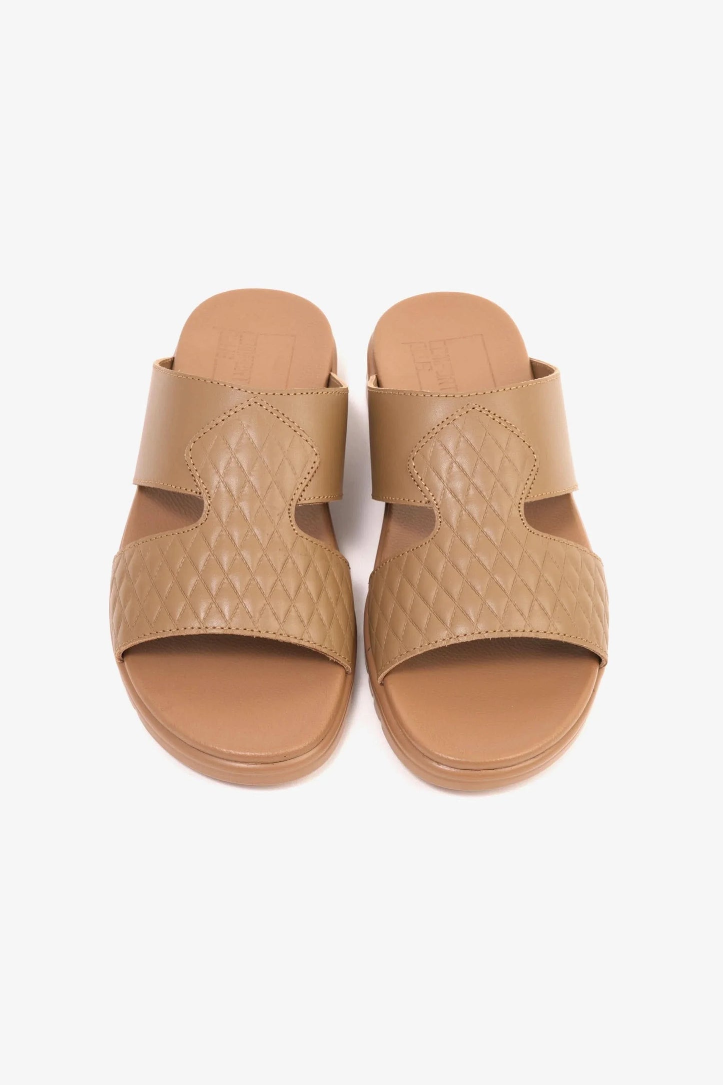 Comfort Plus Men's Quilted Leather Sandals Olive Brown MSDCP202