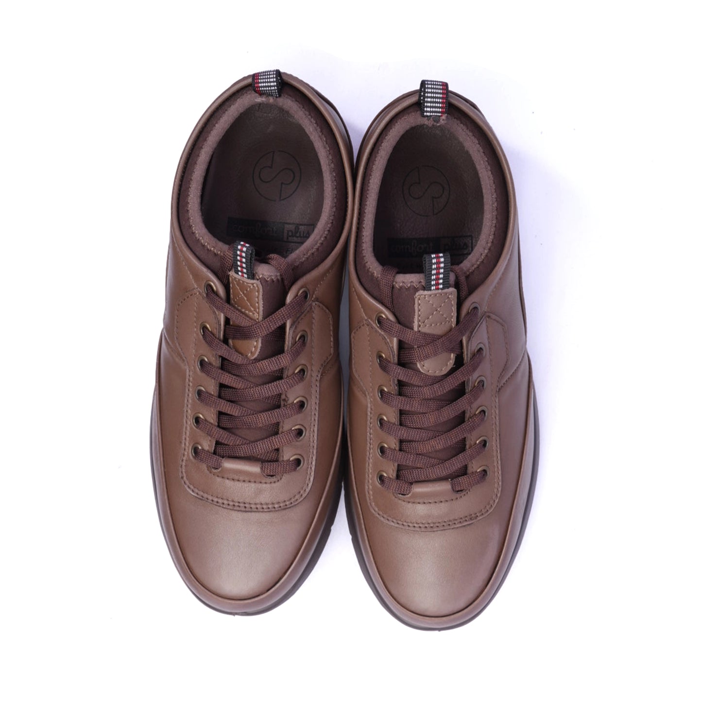 Comfort Plus Men's Stylish Leather Sneakers Taupe