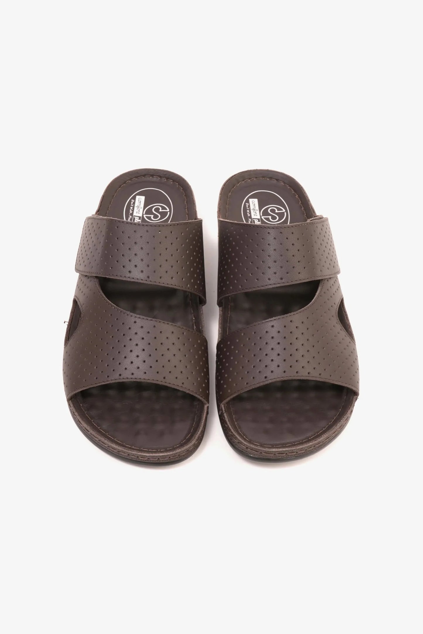 Comfort Plus Men's Textured Slip-On Arabic Sandals Brown MSDCP4005