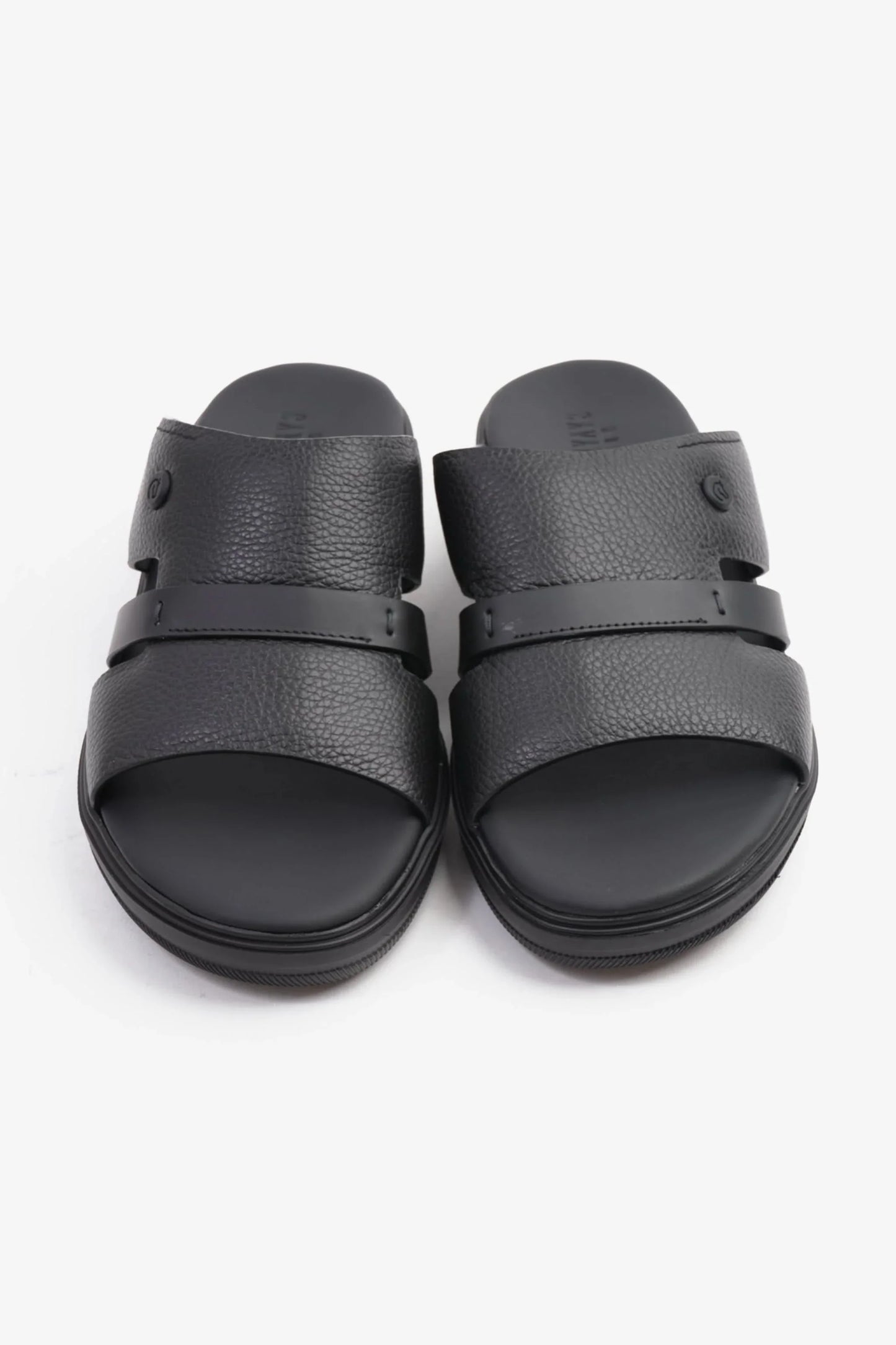 Cavalier Uomo Men's Crafted Genuine Leather Arabic Sandals Black MSDCVJS504