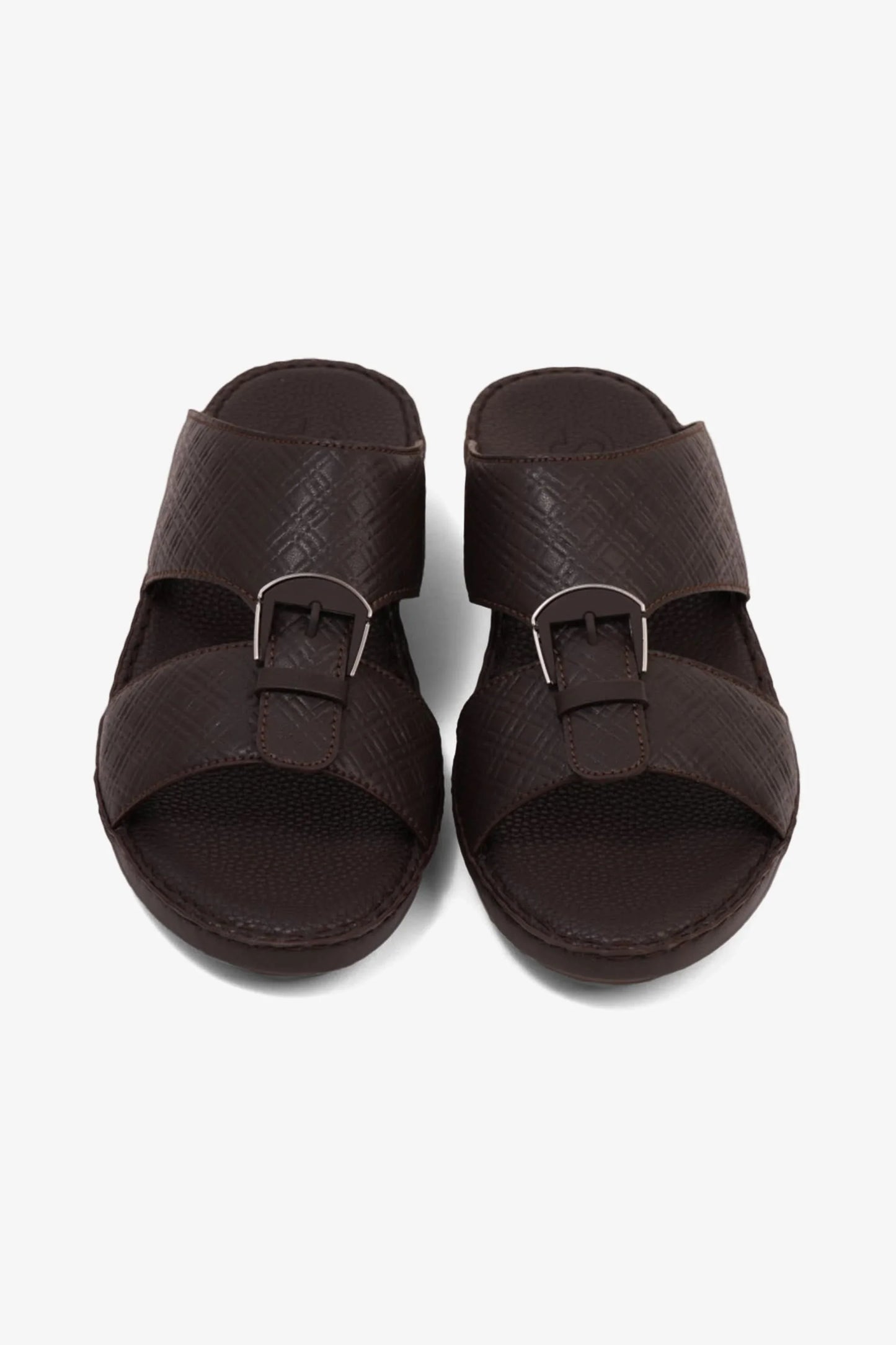 Comfort Plus Men's Cushioned Leather Arabic Sandals Brown MSDCP7013