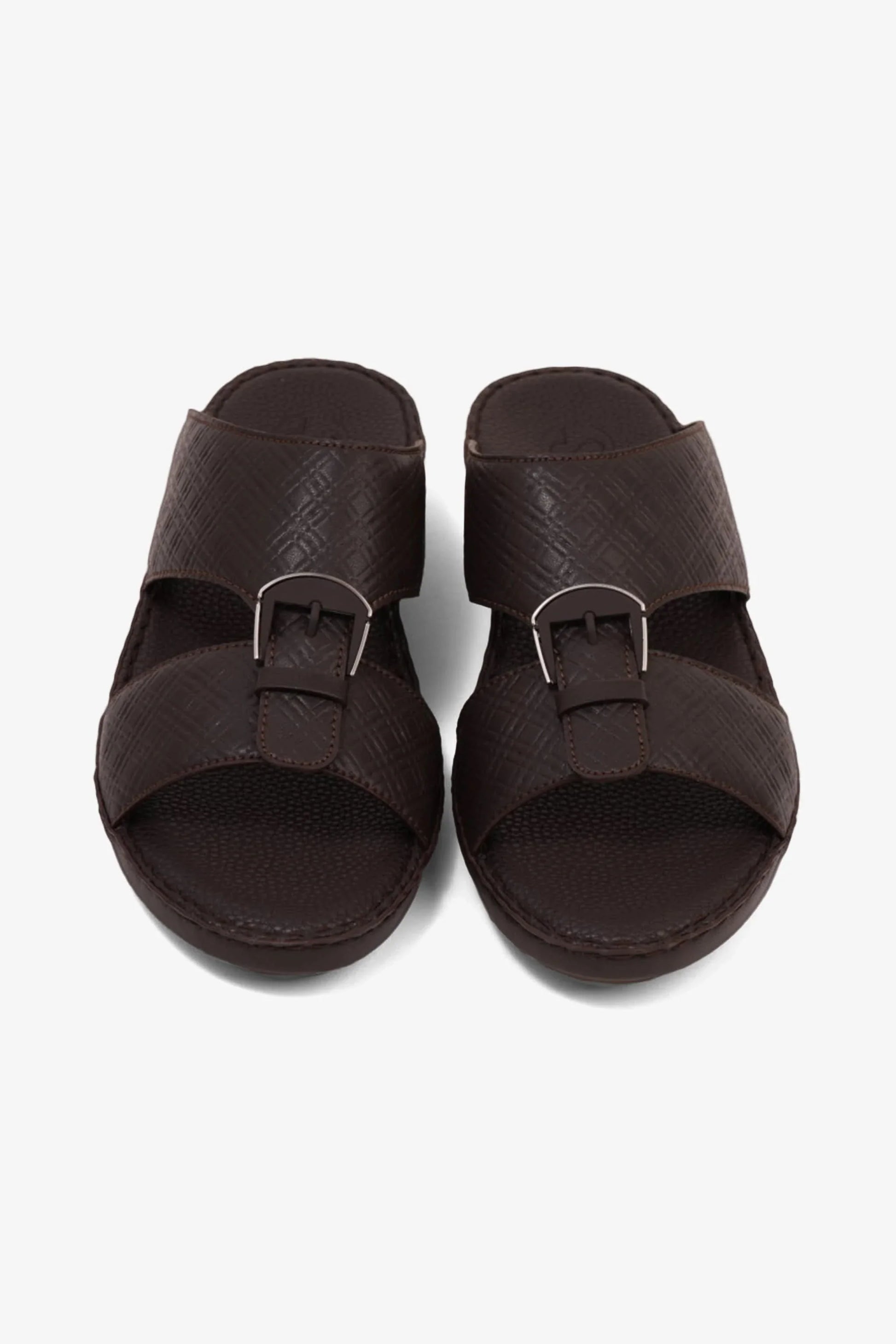 Comfort Plus Men's Cushioned Leather Arabic Sandals Brown MSDCP7013