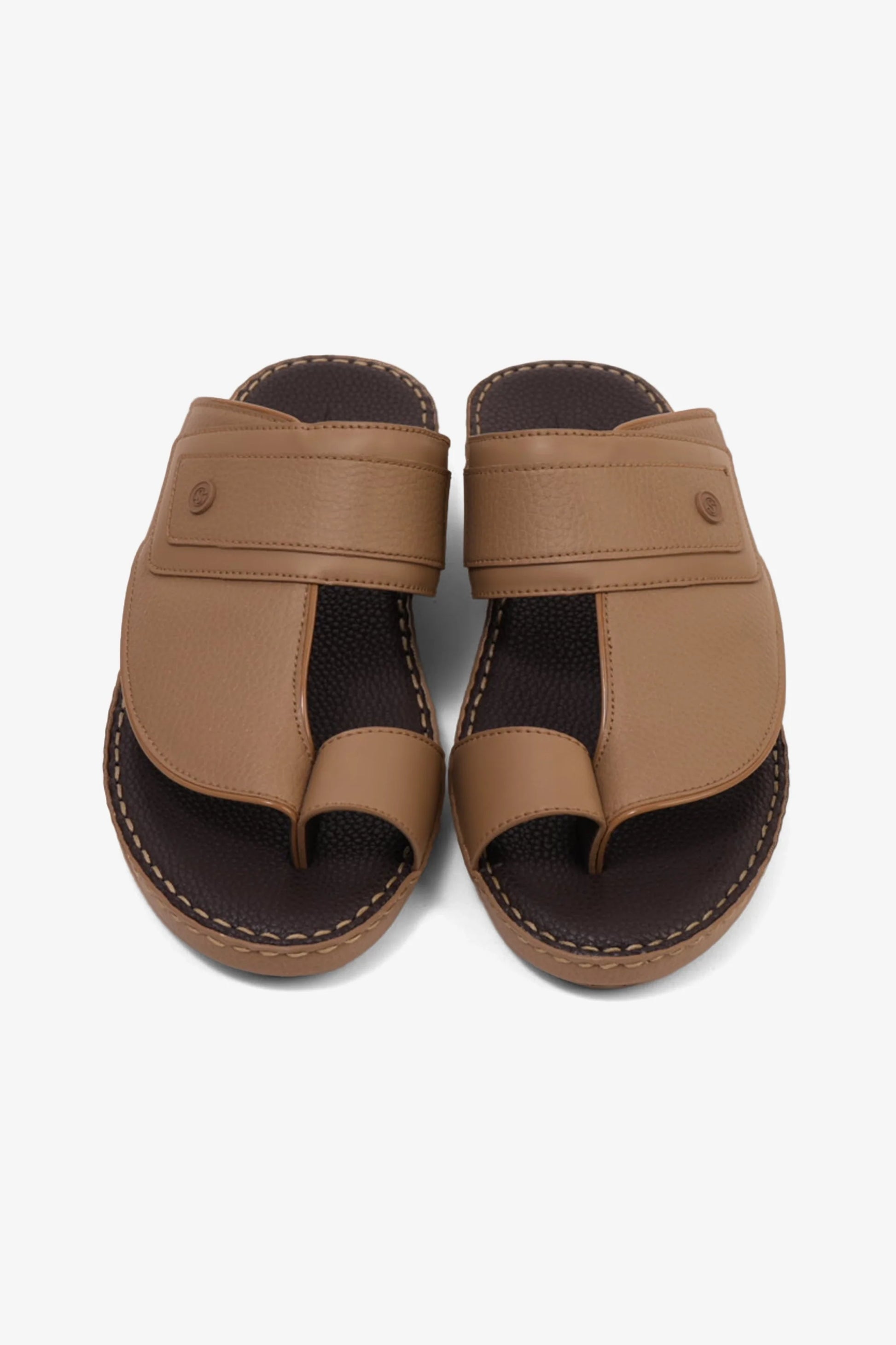 Comfort Plus Men's Textured Leather Sandals Olive Brown MSDCP8011