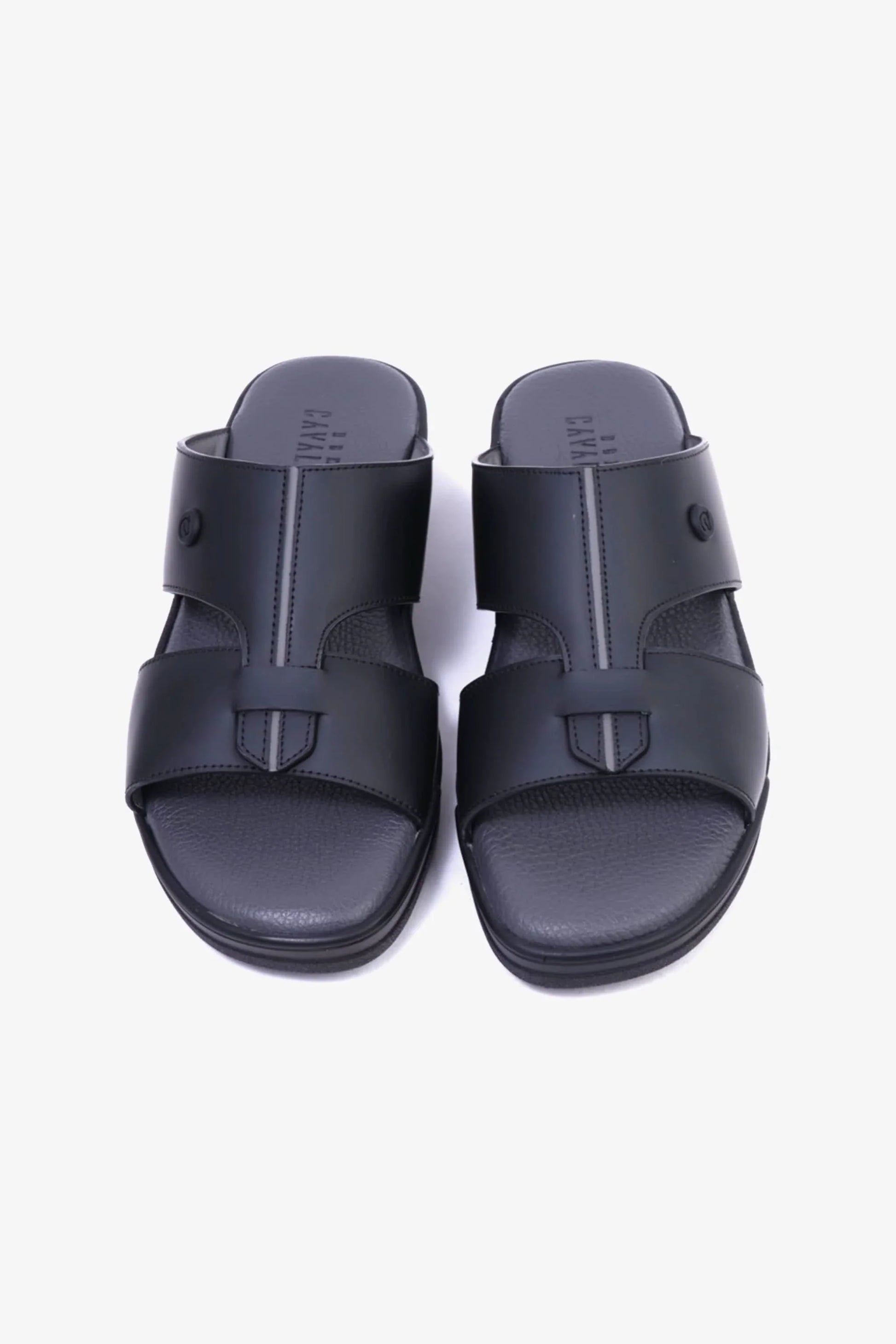 Cavalier Uomo Men's Cut-Out Leather Sandals Black MSDCVHAR313
