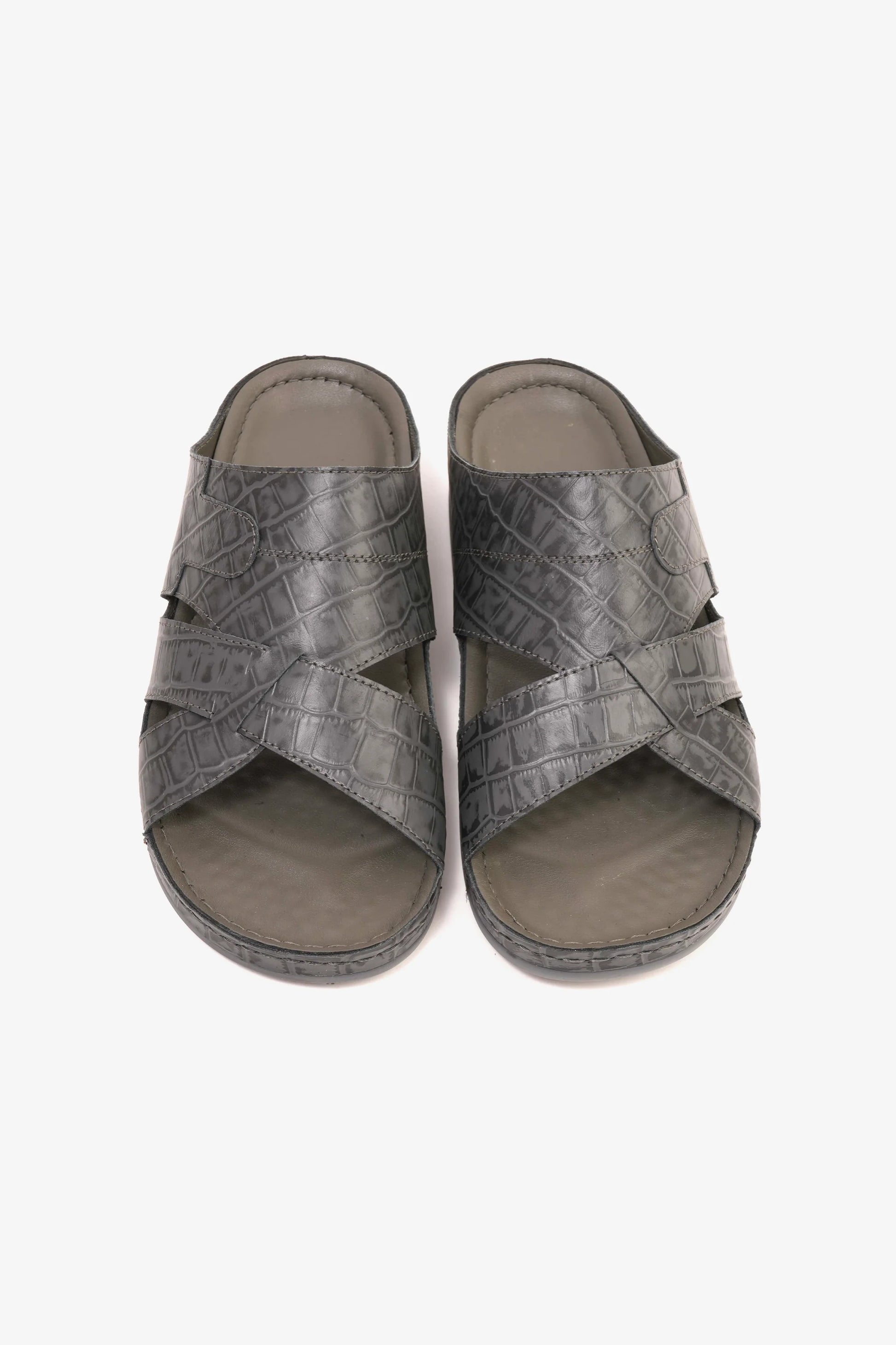 Comfort Plus Men's Cushioned Arabic Sandals Grey MSDCPAV03