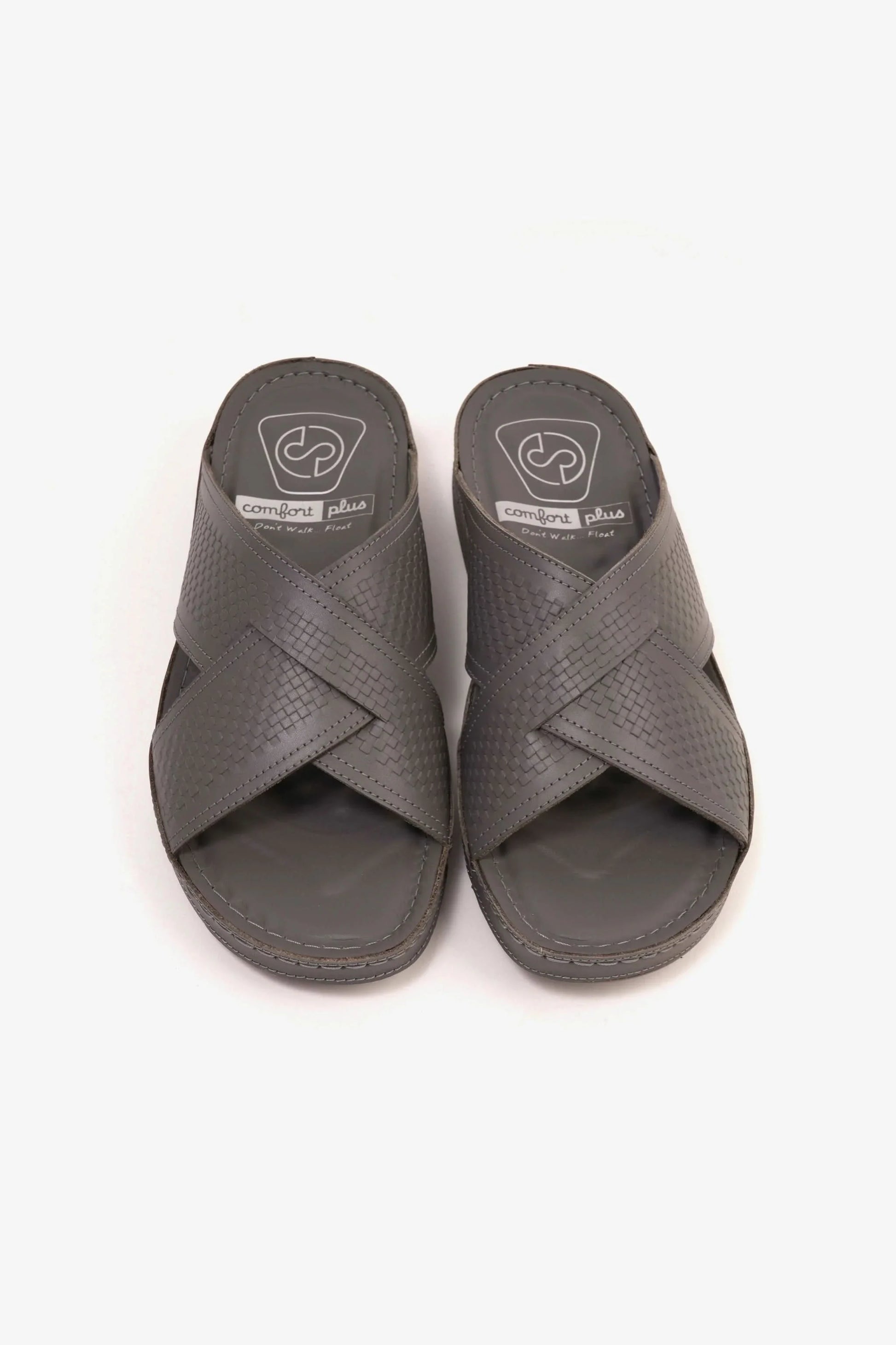 Comfort Plus Men's Silver Accent Arabic Sandals Dark Grey MSDCP6611