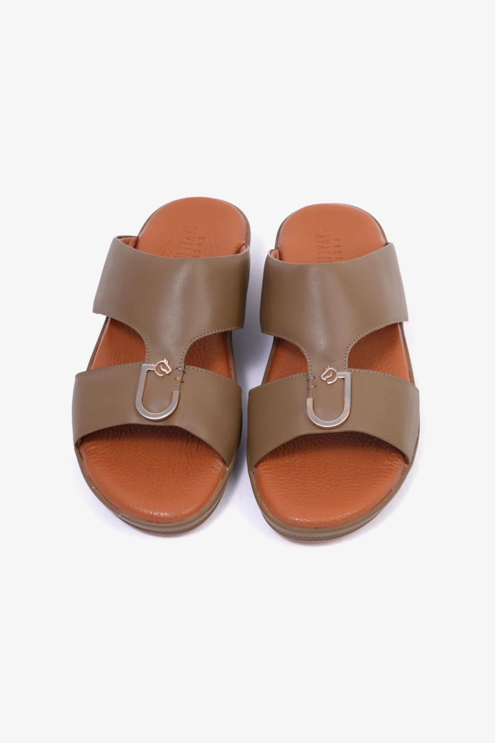 Cavalier Uomo Men's Textured Leather Sandals Mushroom MSDCVDLR201