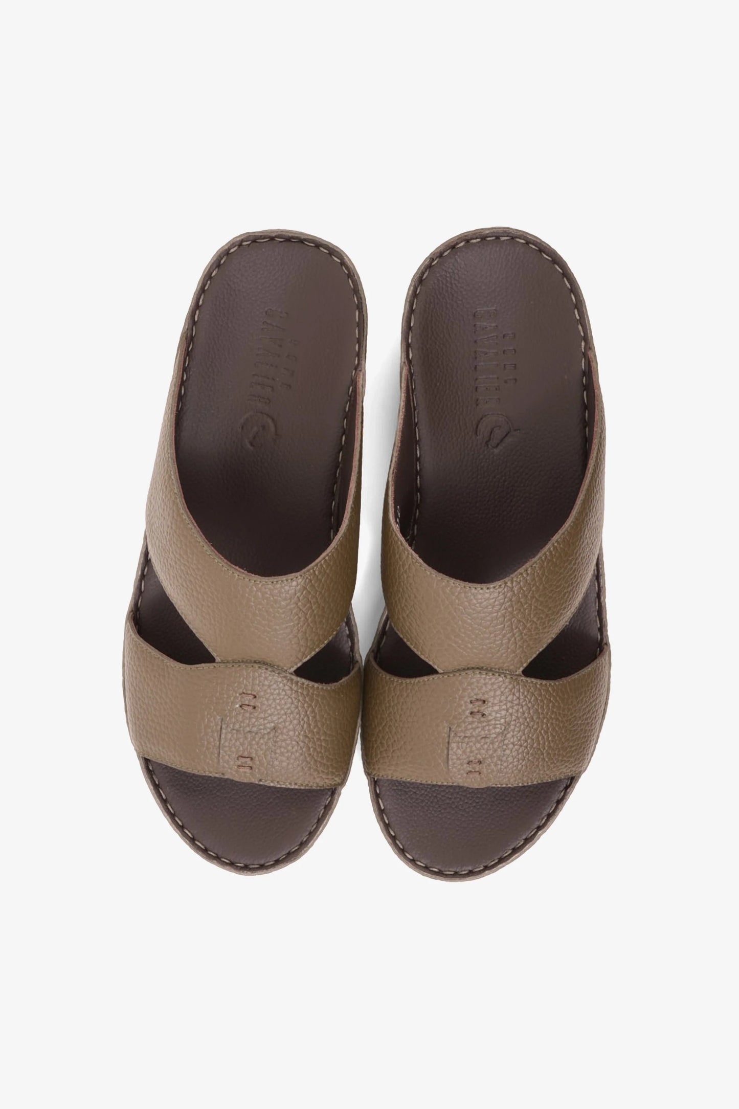 Cavalier Uomo Men's Elite Traditional Leather Arabic Sandals Olive MSDCV1117