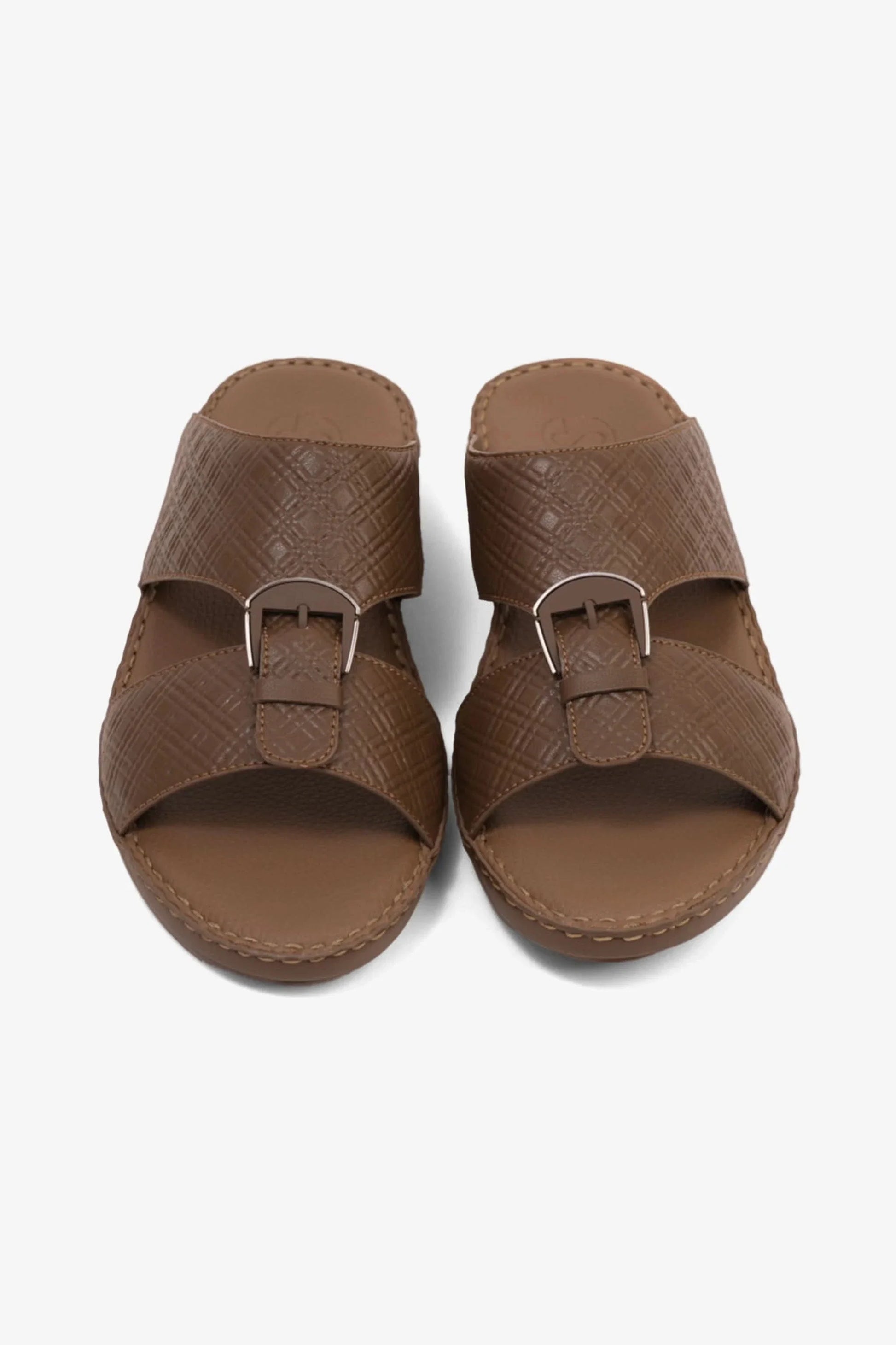 Comfort Plus Men's Cushioned Leather Slip-On Sandals Truffle MSDCP7013