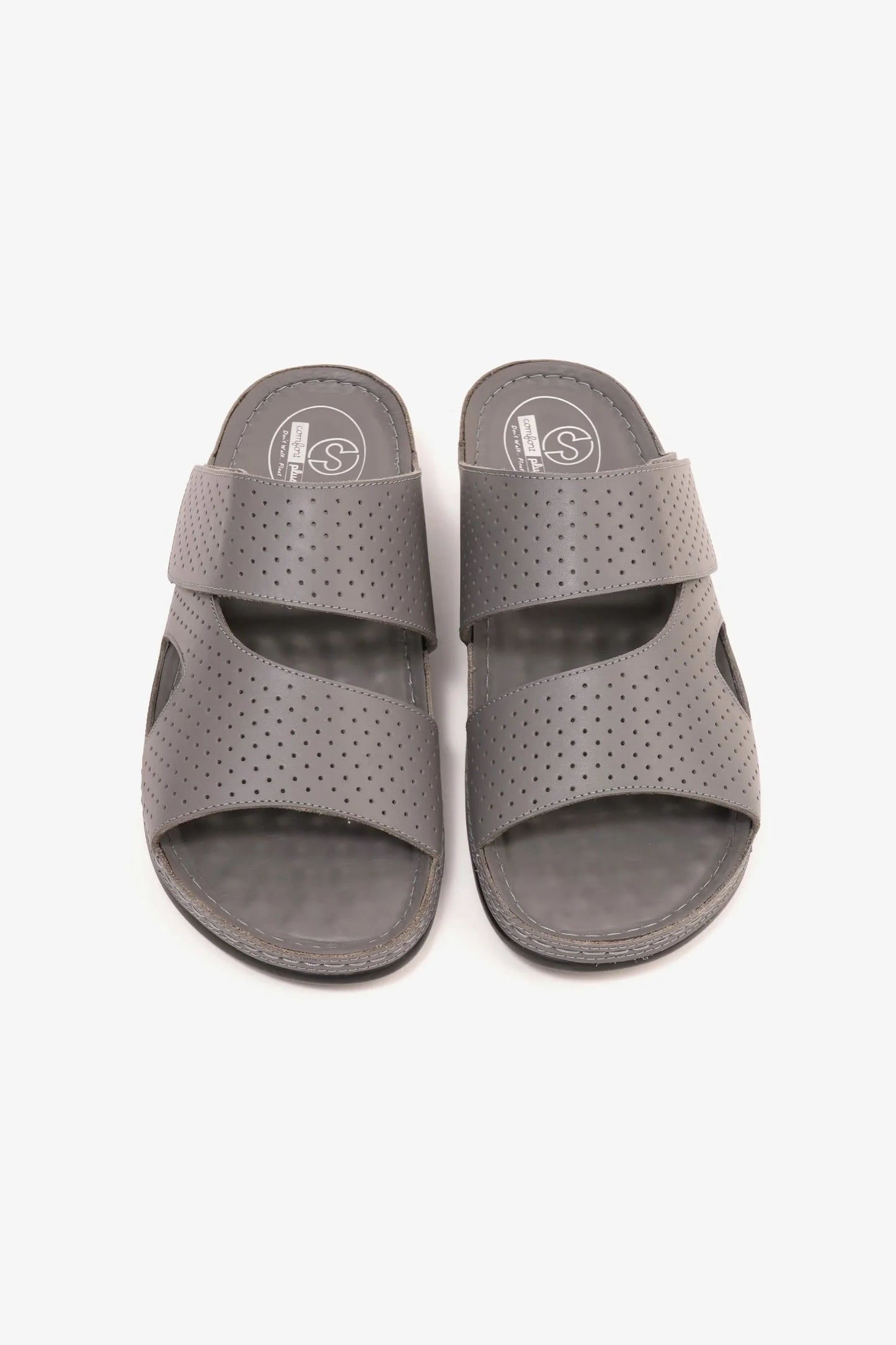 Comfort Plus Men's Al Waha Textured Slip-On Arabic Sandals Grey MSDCP4005