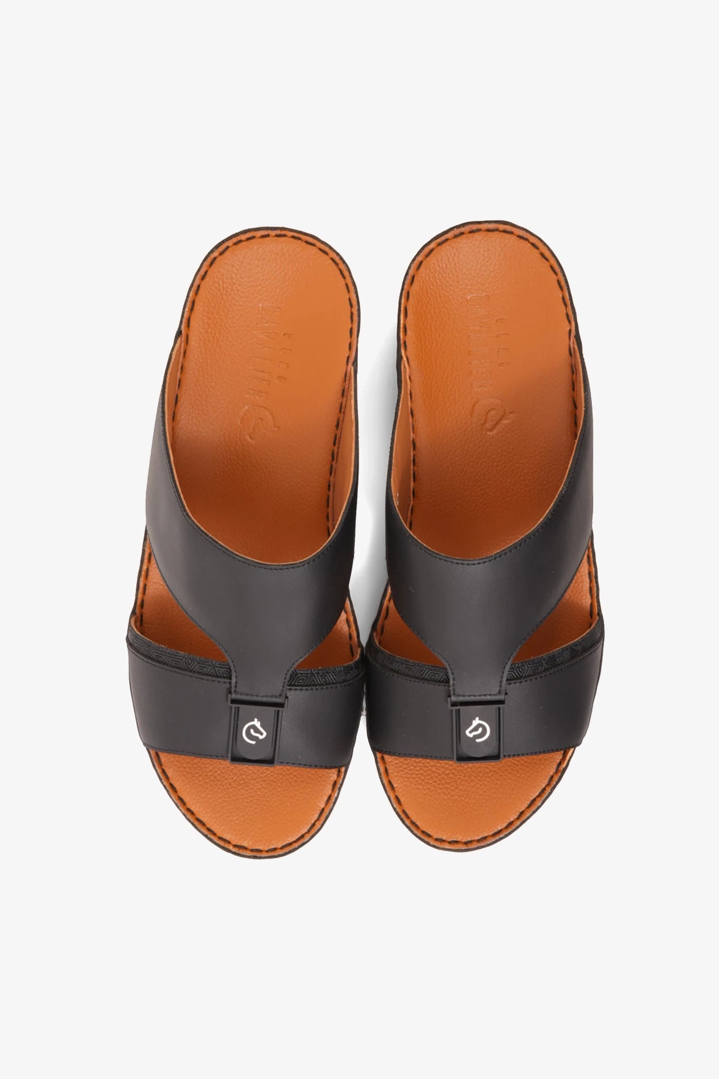 Cavalier Uomo Men's Premium Leather Arabic Sandals Black MSDCV1113