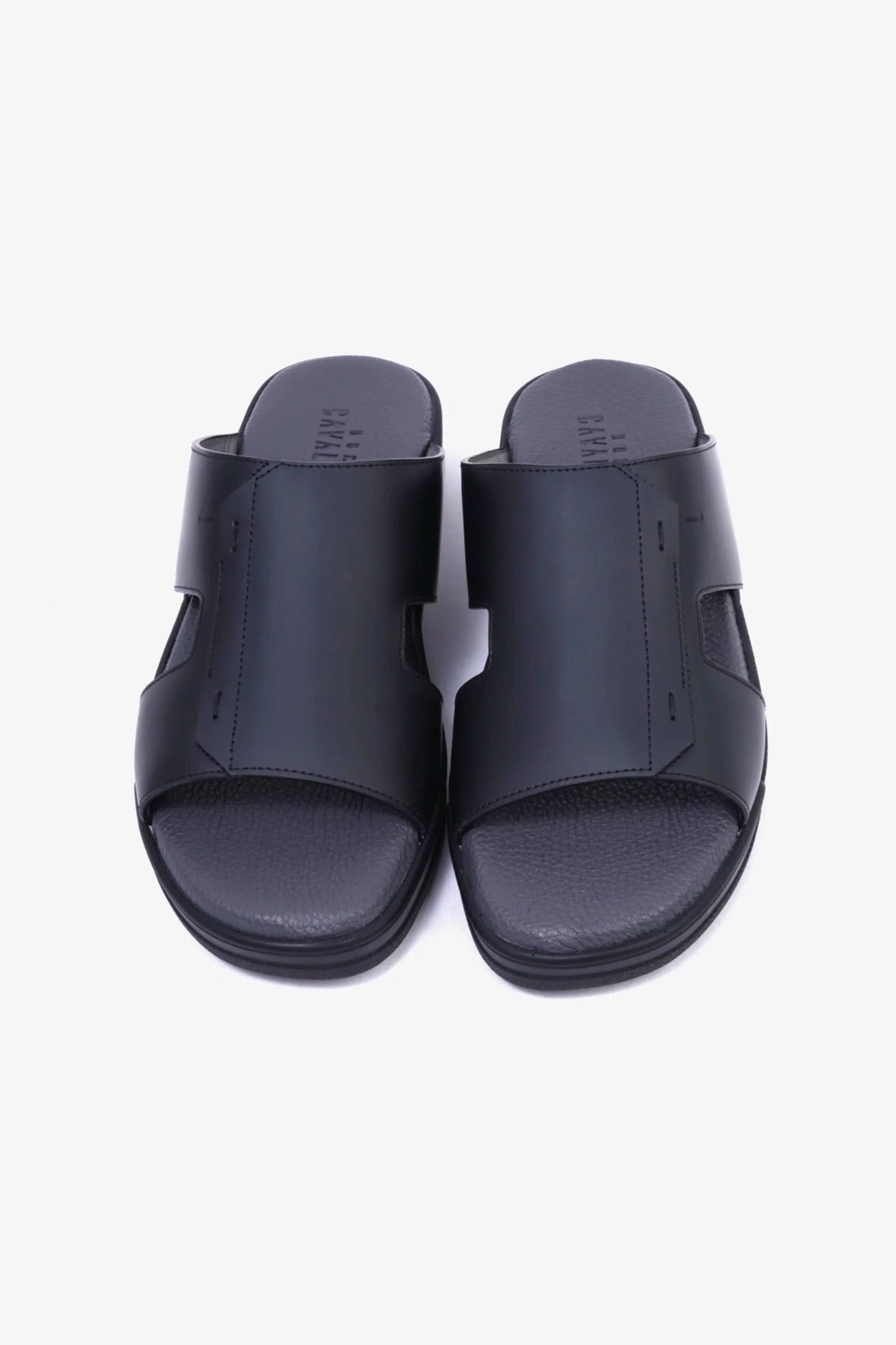 Cavalier Uomo Men's Leather Slide Sandals Black MSDCVHAR312