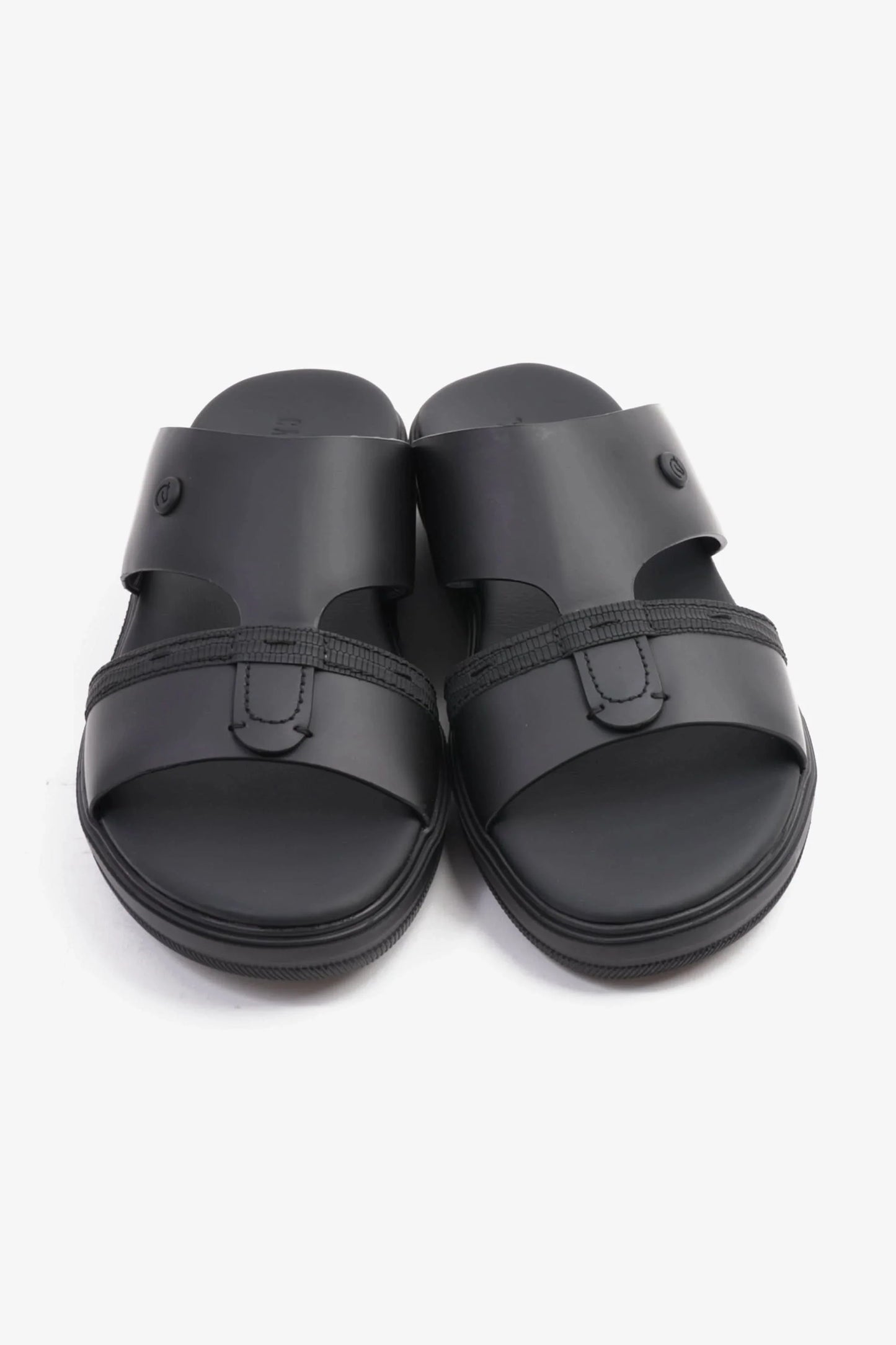 Cavalier Uomo Men's Sleek Arabic Leather Sandals Black MSDCVJS502