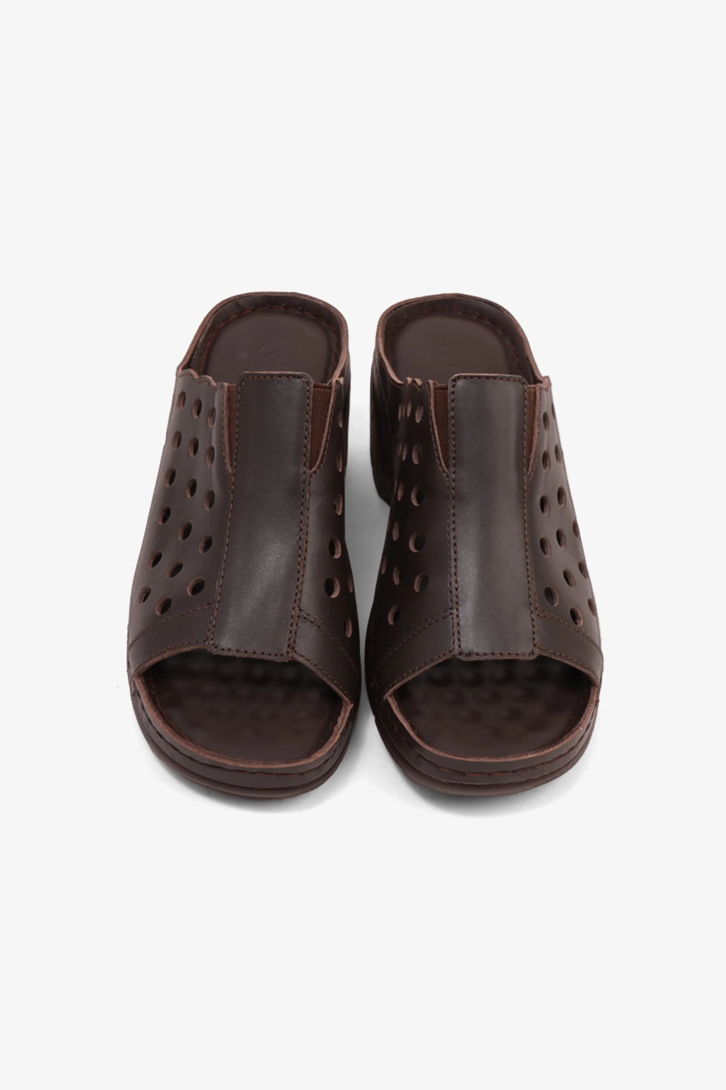 Comfort Plus Women's Perforated Wedge Sandals Brown LSDCPGG102