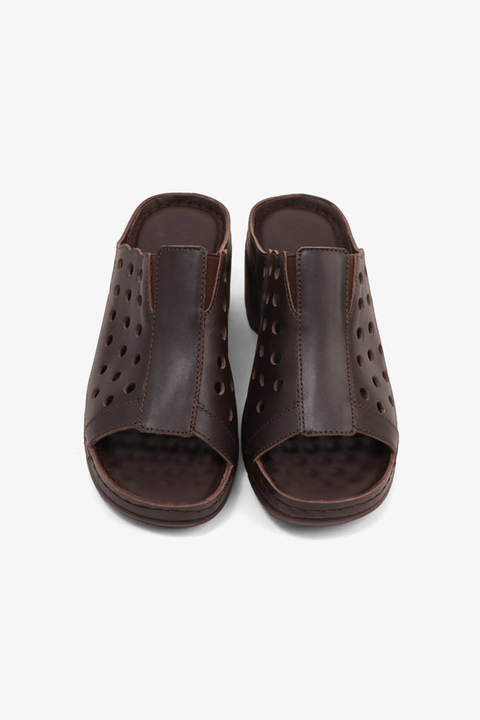 Comfort Plus Women's Perforated Wedge Sandals Brown LSDCPGG102