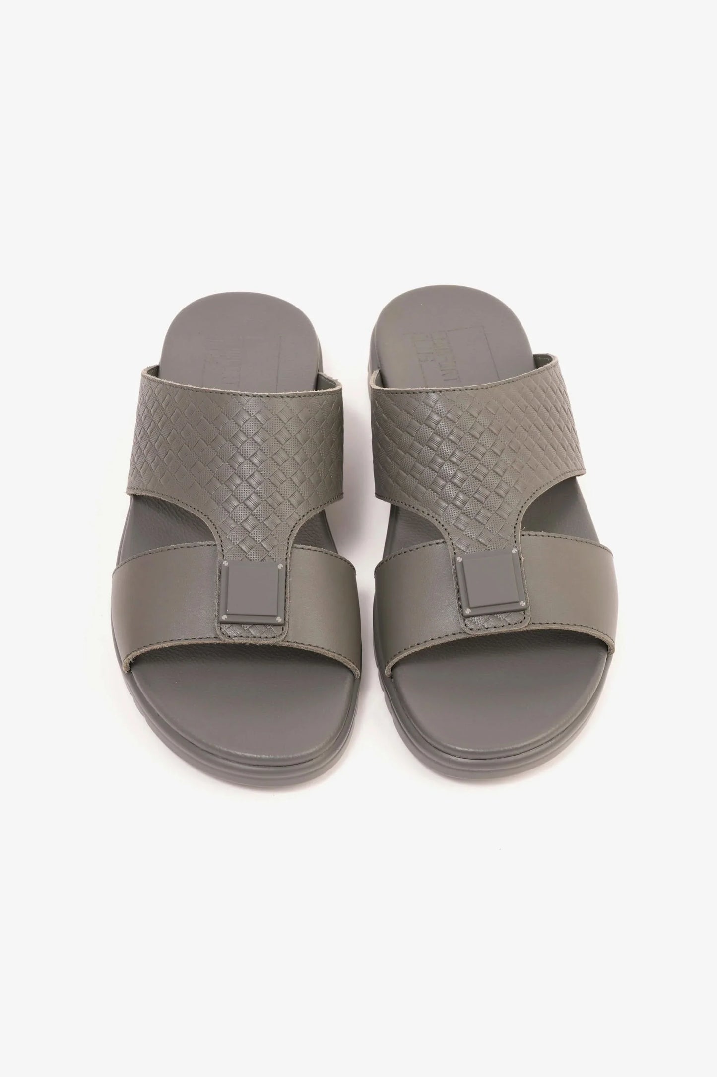 Comfort Plus Men's Embossed Leather Sandals Grey MSDCP201