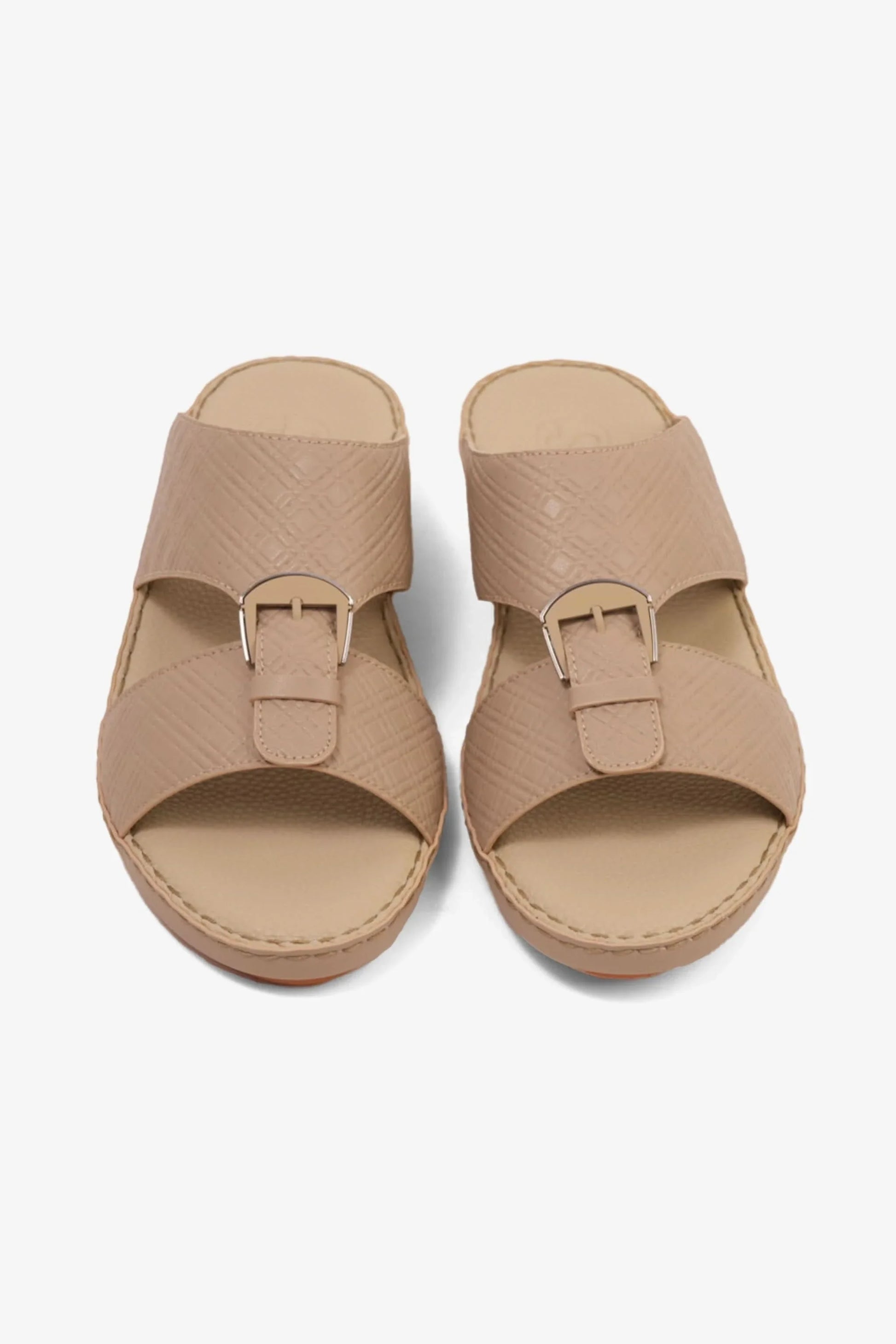Comfort Plus Men's Cushioned Slip-On Leather Sandals Mandorla MSDCP7013