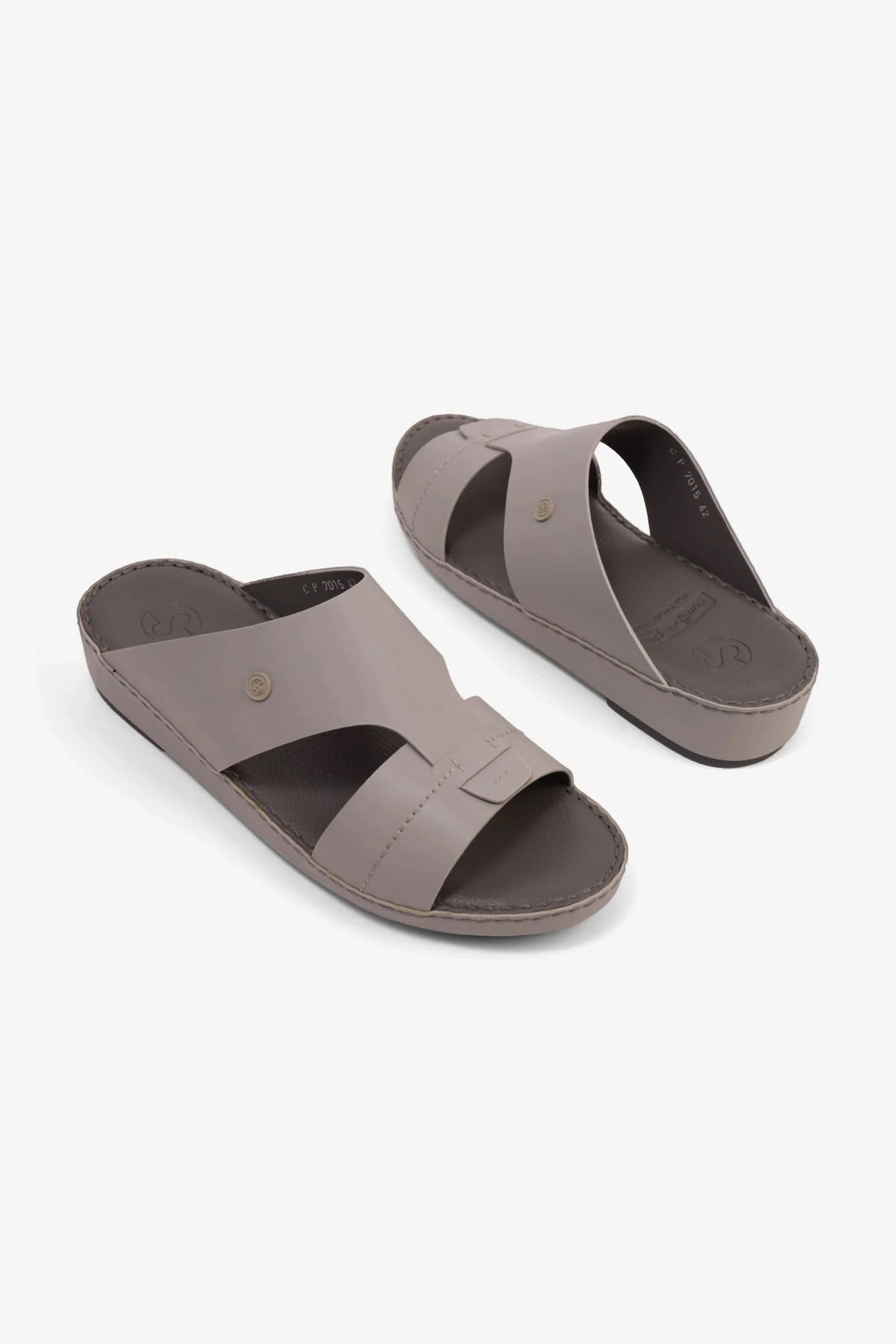 Comfort Plus Men's Matte Modern Leather Sandals Light Grey MSDCP7015