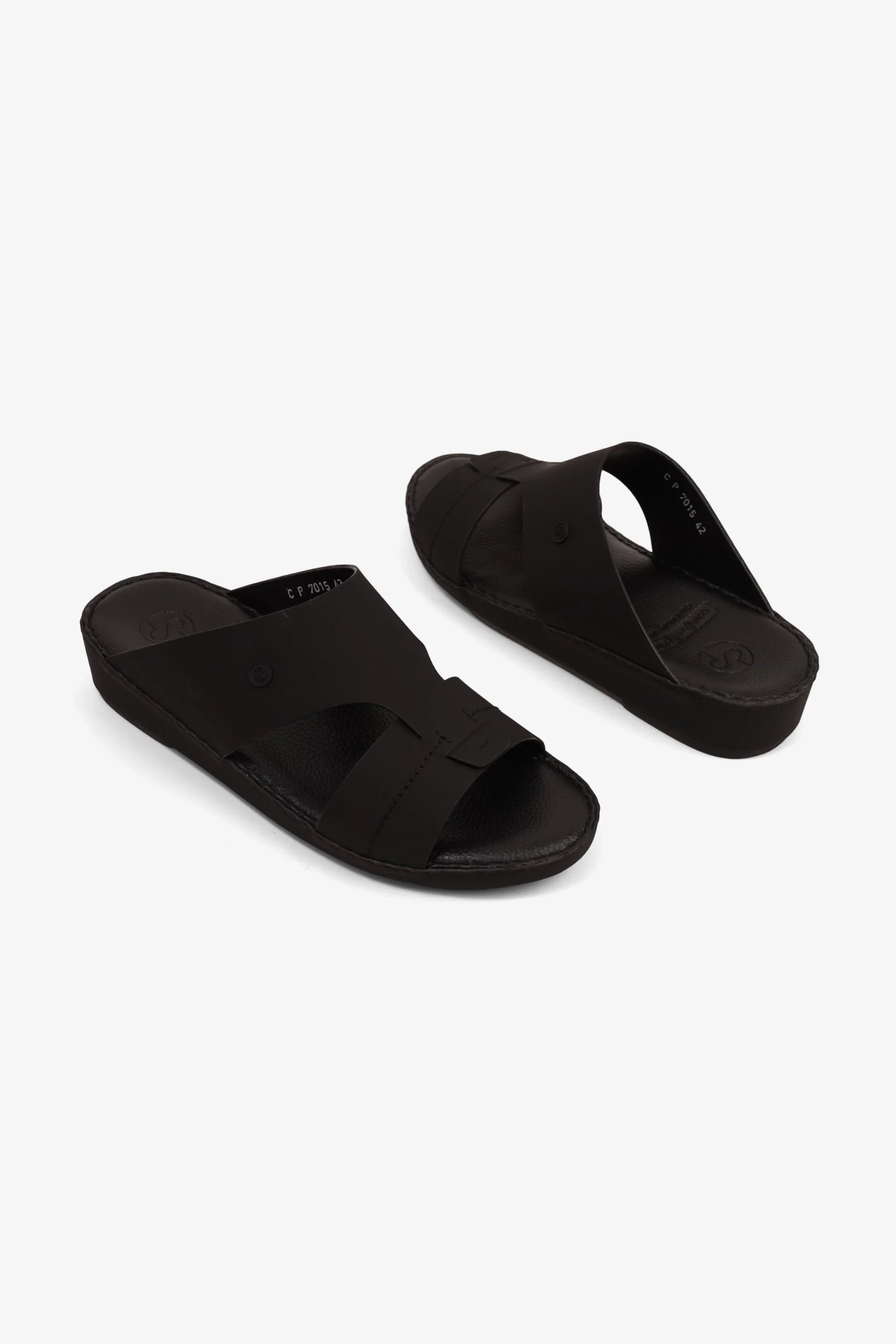 Comfort Plus Men's Matte Modern Leather Sandals Black MSDCP7015