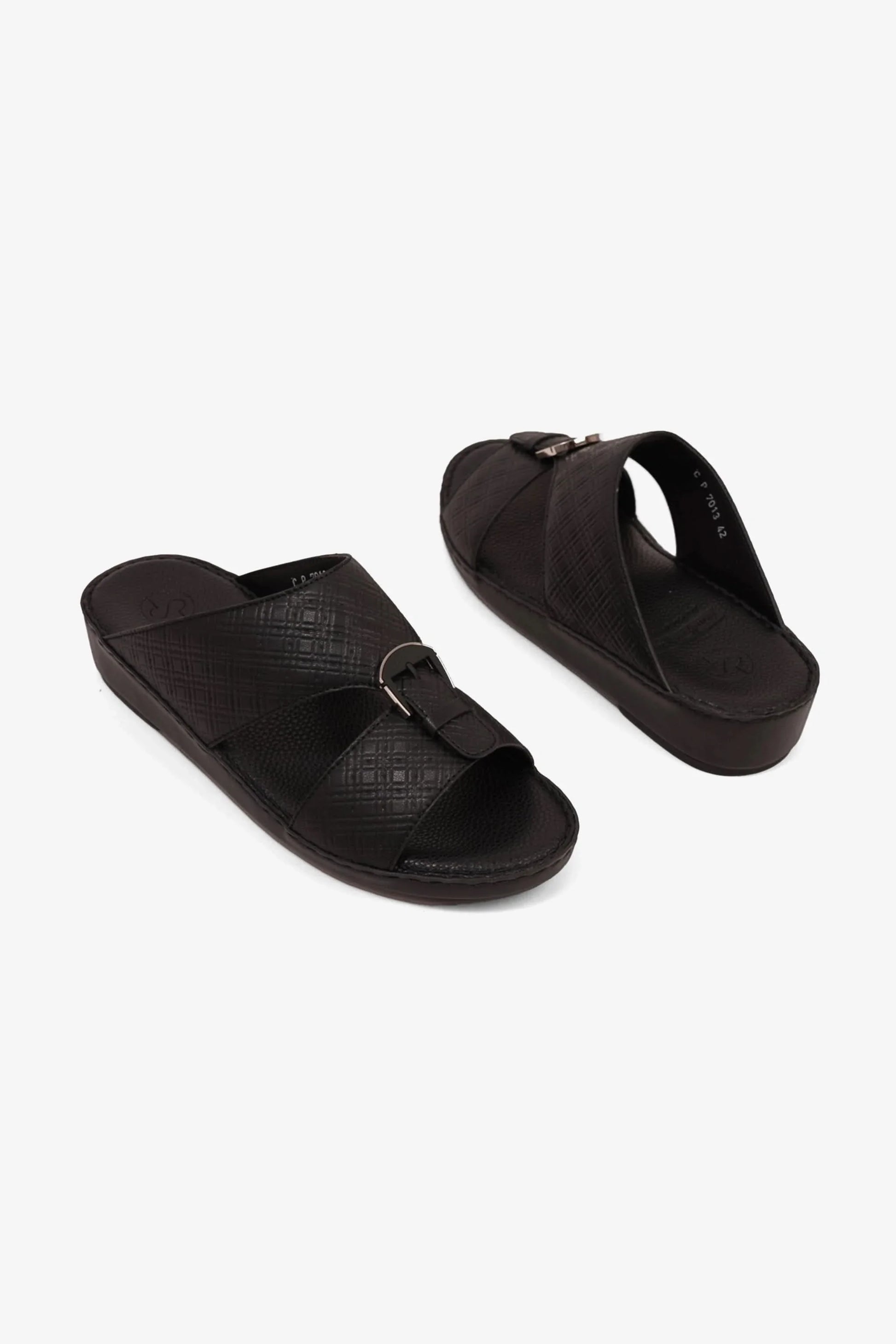 Comfort Plus Men's Cushioned Slip-On Sandals Black MSDCP7013