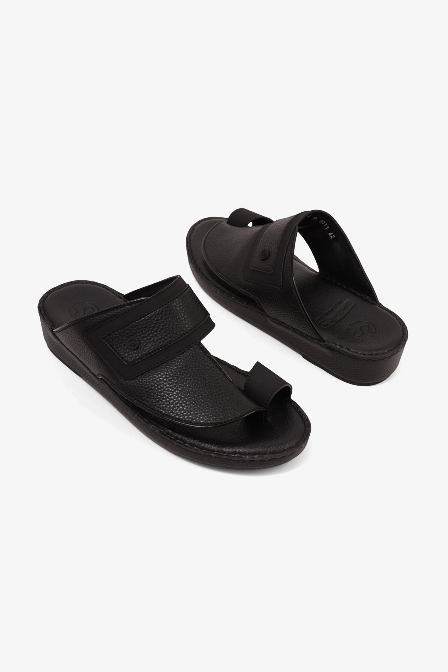 Comfort Plus Men's Footbed Leather Arabic Sandals Black MSDCP8011