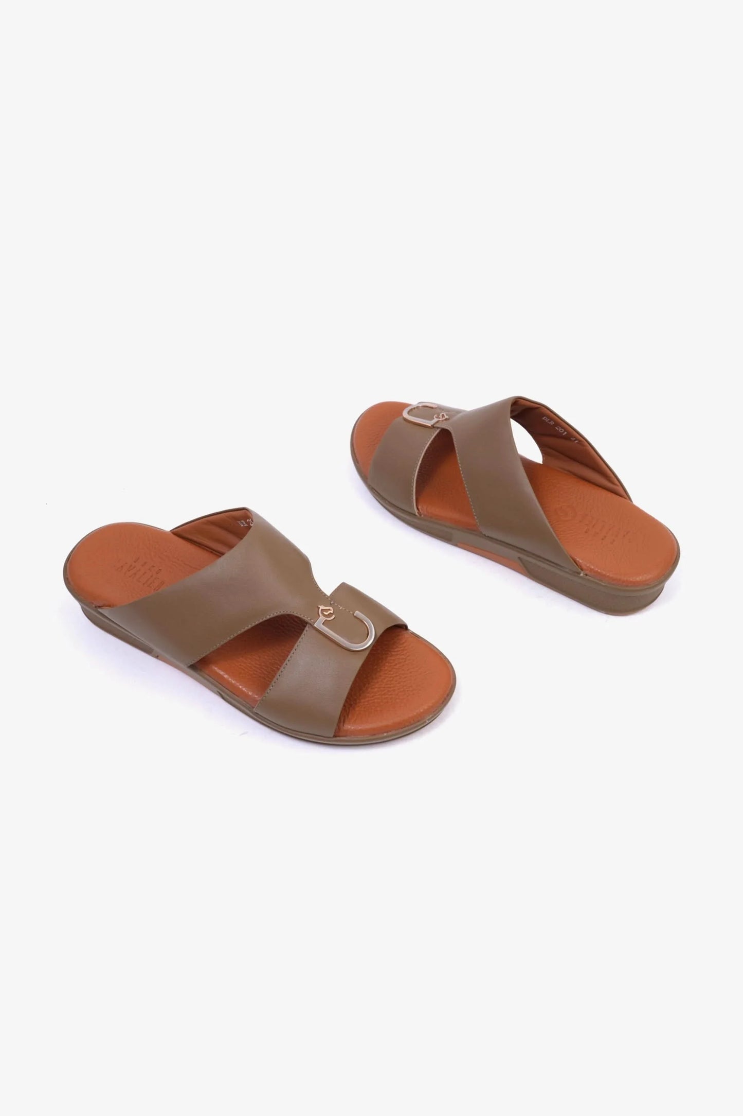 Cavalier Uomo Men's Textured Leather Sandals Mushroom MSDCVDLR201