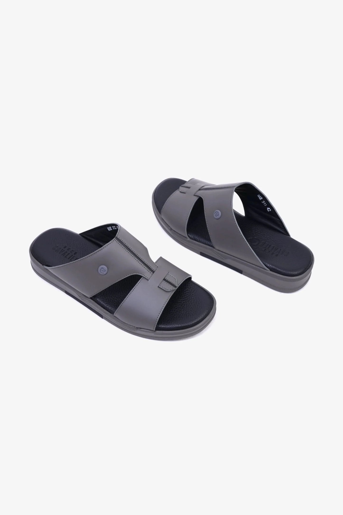 Cavalier Uomo Men's Cut-Out Leather Sandals Grey MSDCVHAR313