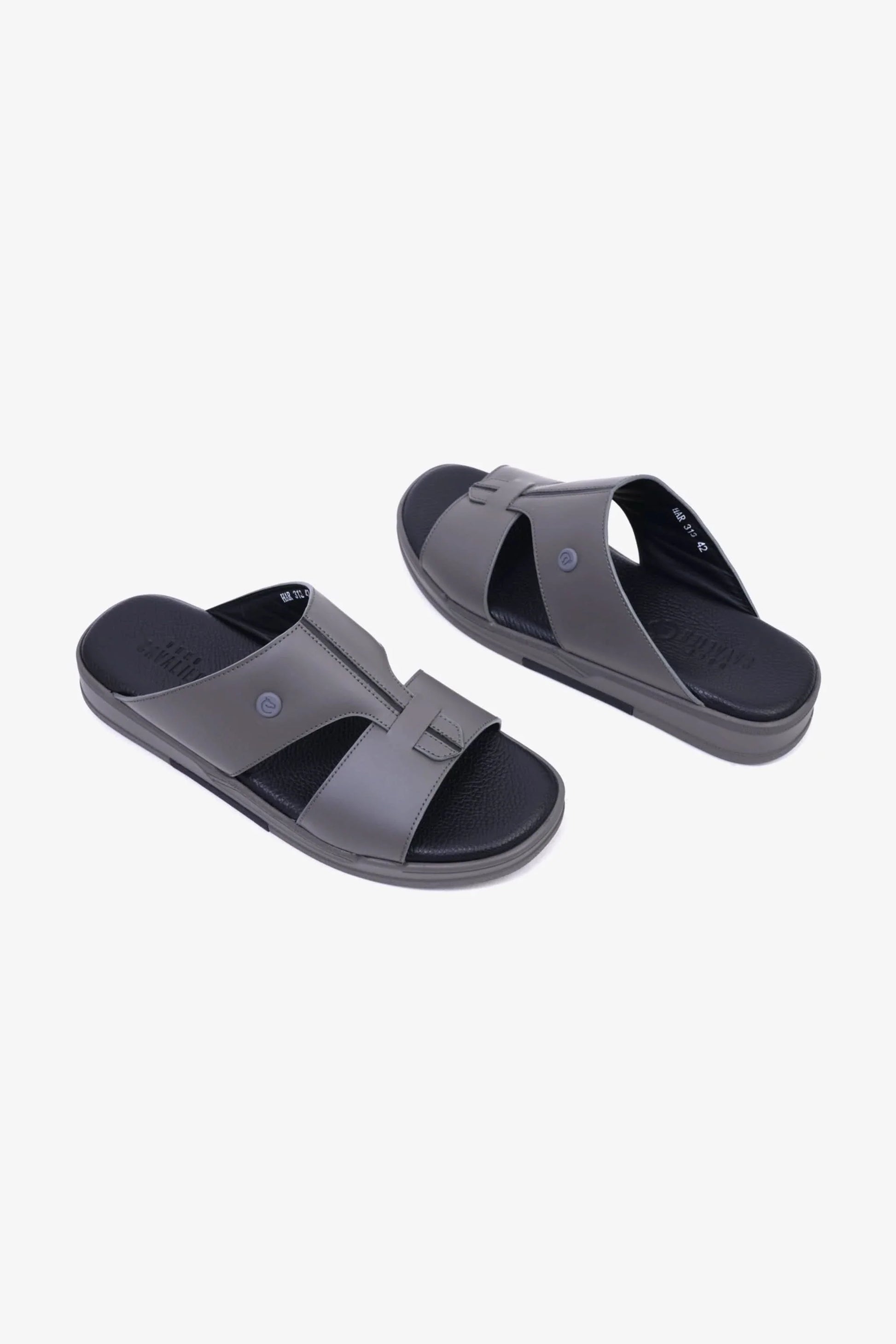 Cavalier Uomo Men's Cut-Out Leather Sandals Grey MSDCVHAR313