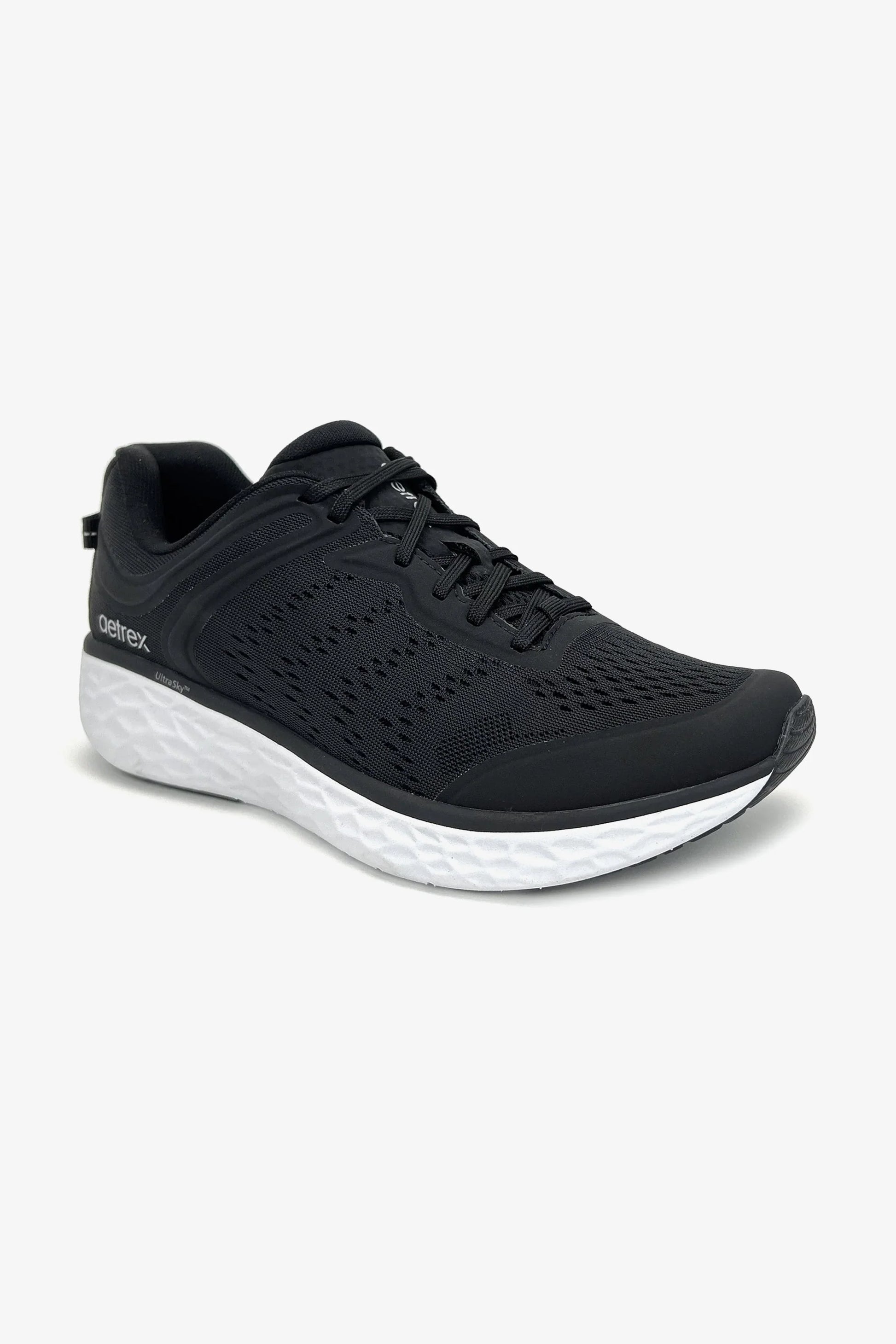 AETREX CHASE ARCH SUPPORT SNEAKERS BLACK/WHITE - Sole Therapy