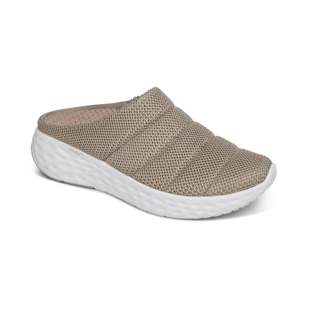 AETREX HARLEY CLOG SHOES TAUPE - Sole Therapy